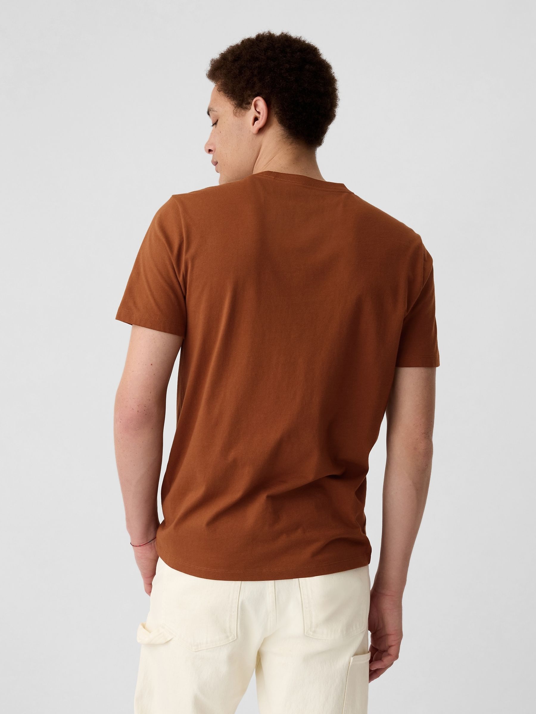 Brown Short Sleeve Everyday 100% Cotton Crew Neck Long Sleeve T-Shirt 1 - Image 2 of 4