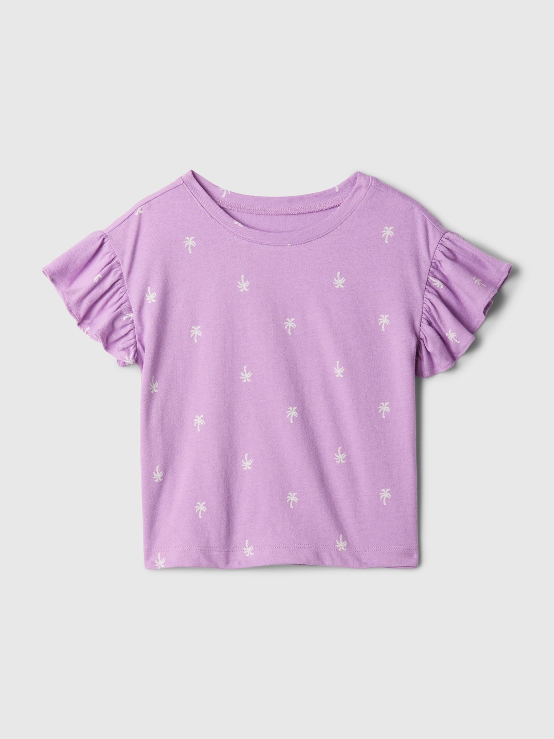 Purple Ruffle Short Sleeve T-Shirt (Newborn-5yrs) - Image 1 of 2