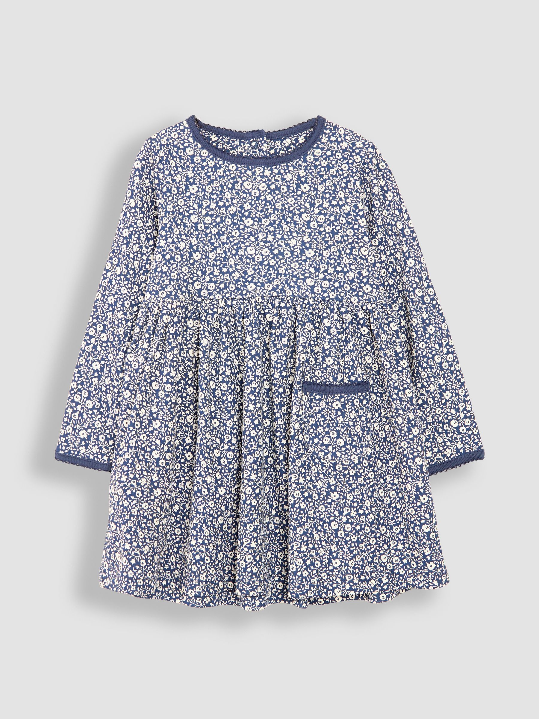 Navy Blue Ditsy Floral Dress - Image 1 of 3
