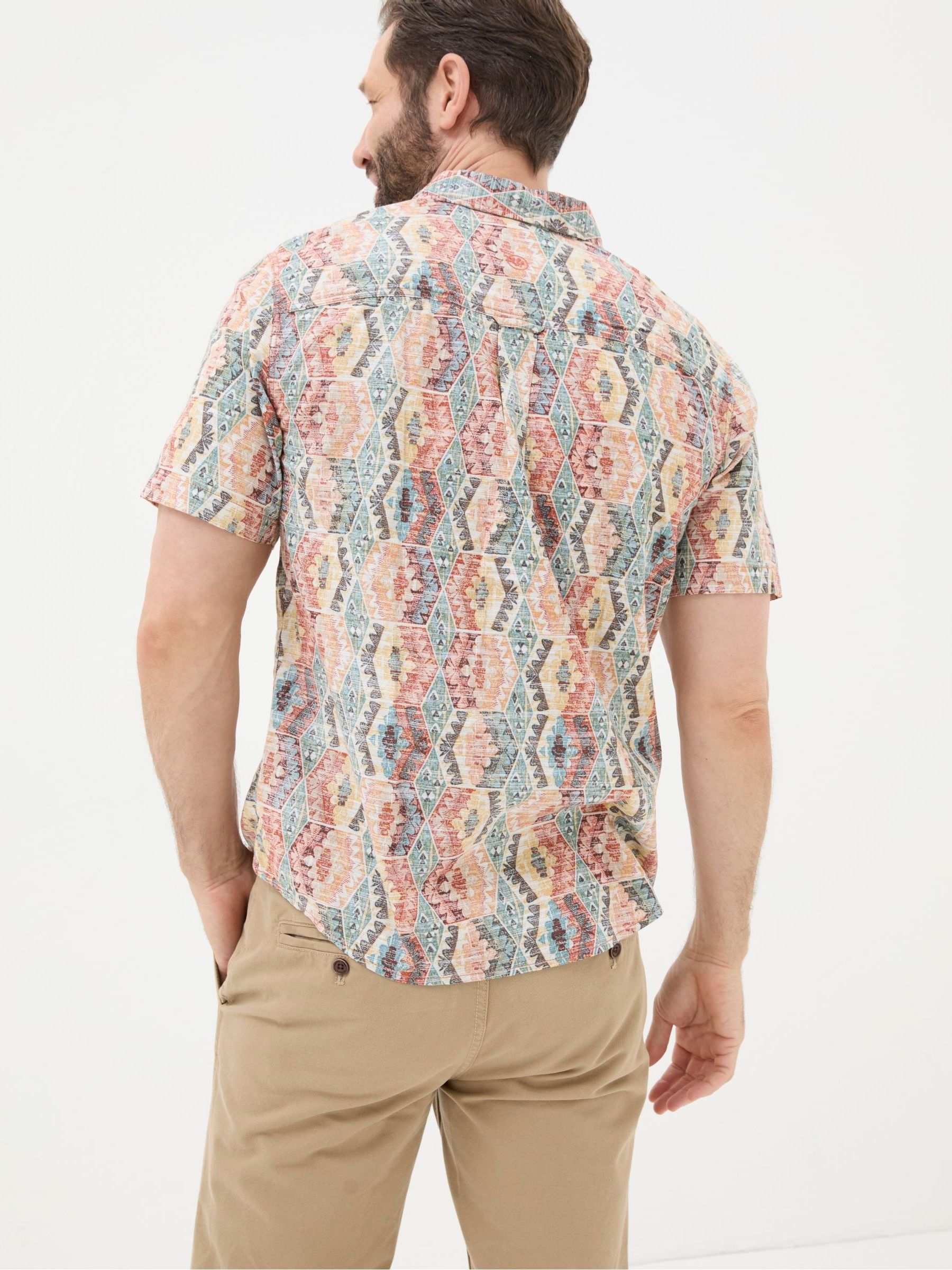 Orange Hexagon Tile Print Shirt - Image 2 of 6