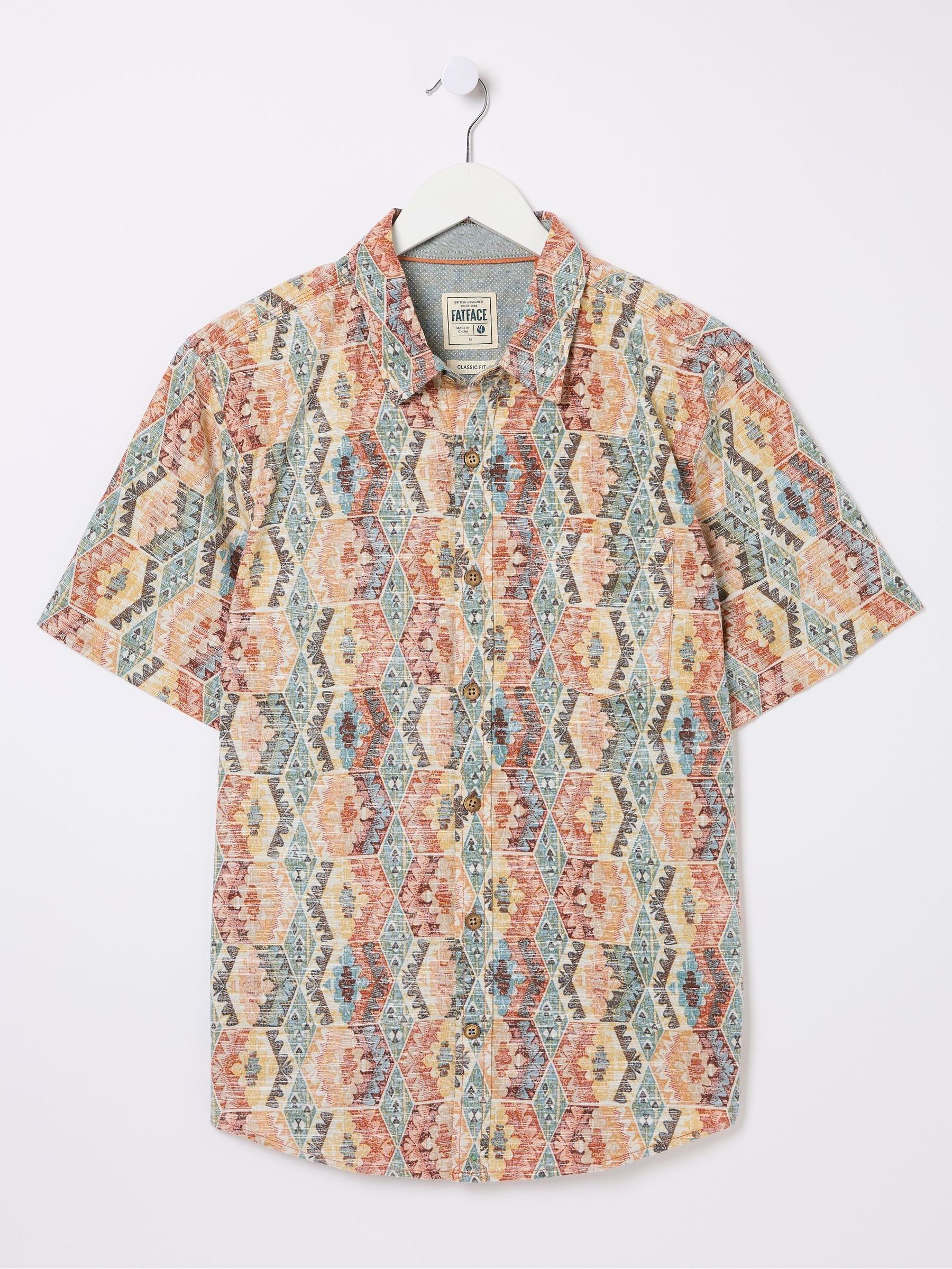 Orange Hexagon Tile Print Shirt - Image 6 of 6
