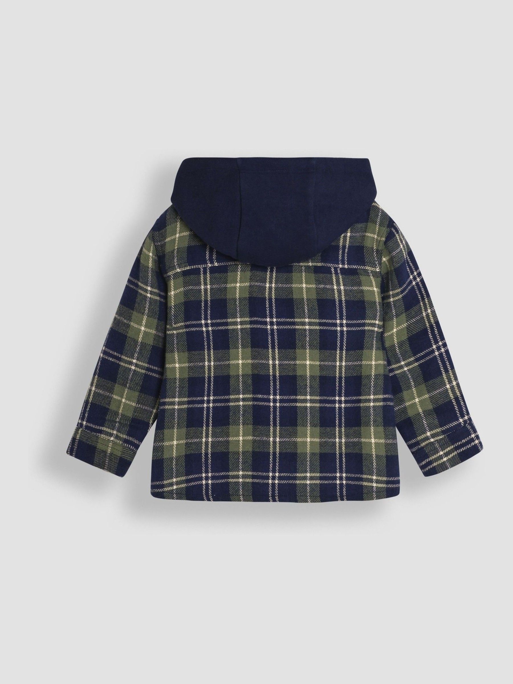 Navy Blue Check Hooded Jacket - Image 2 of 3