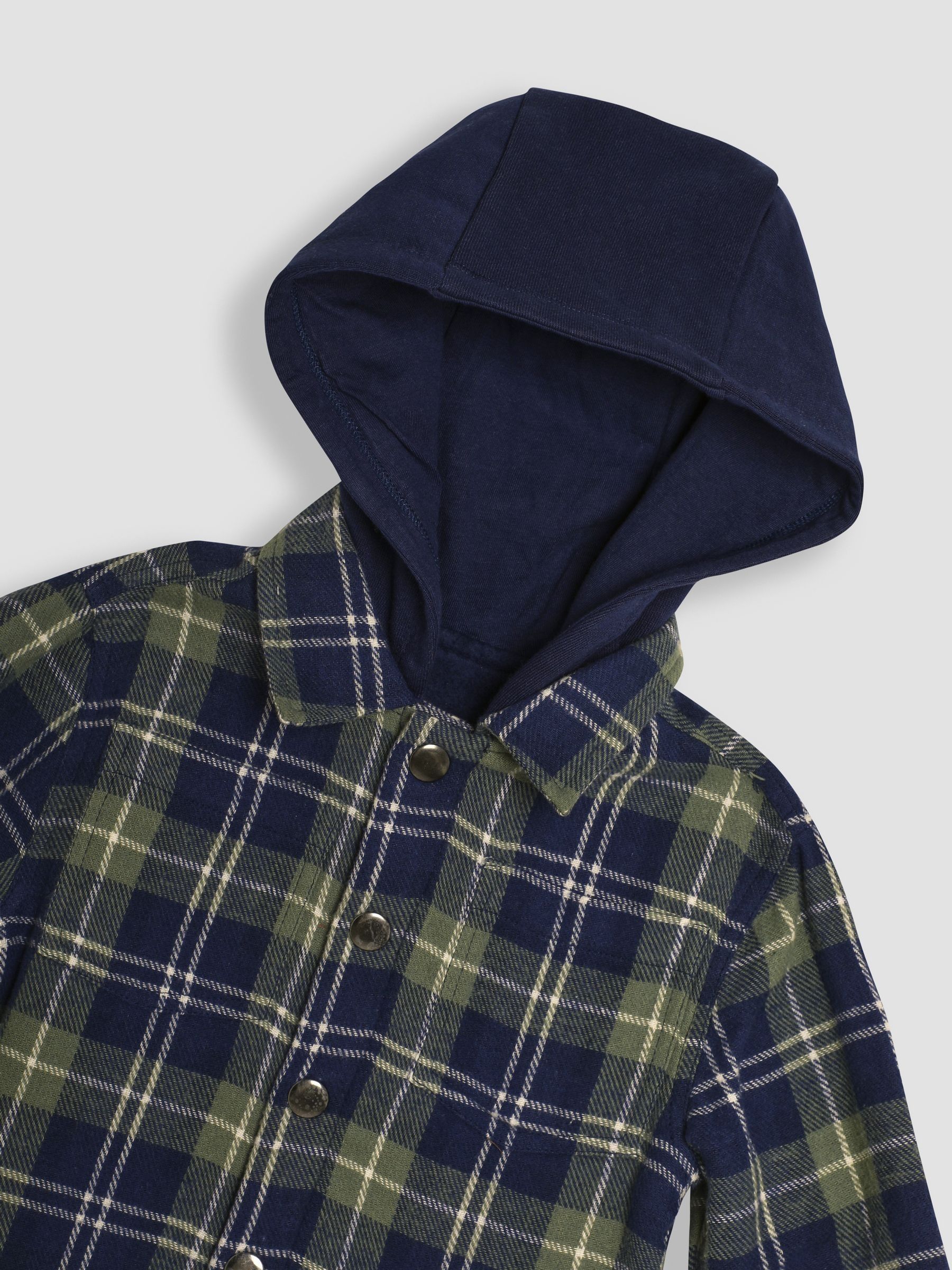 Navy Blue Check Hooded Jacket - Image 3 of 3