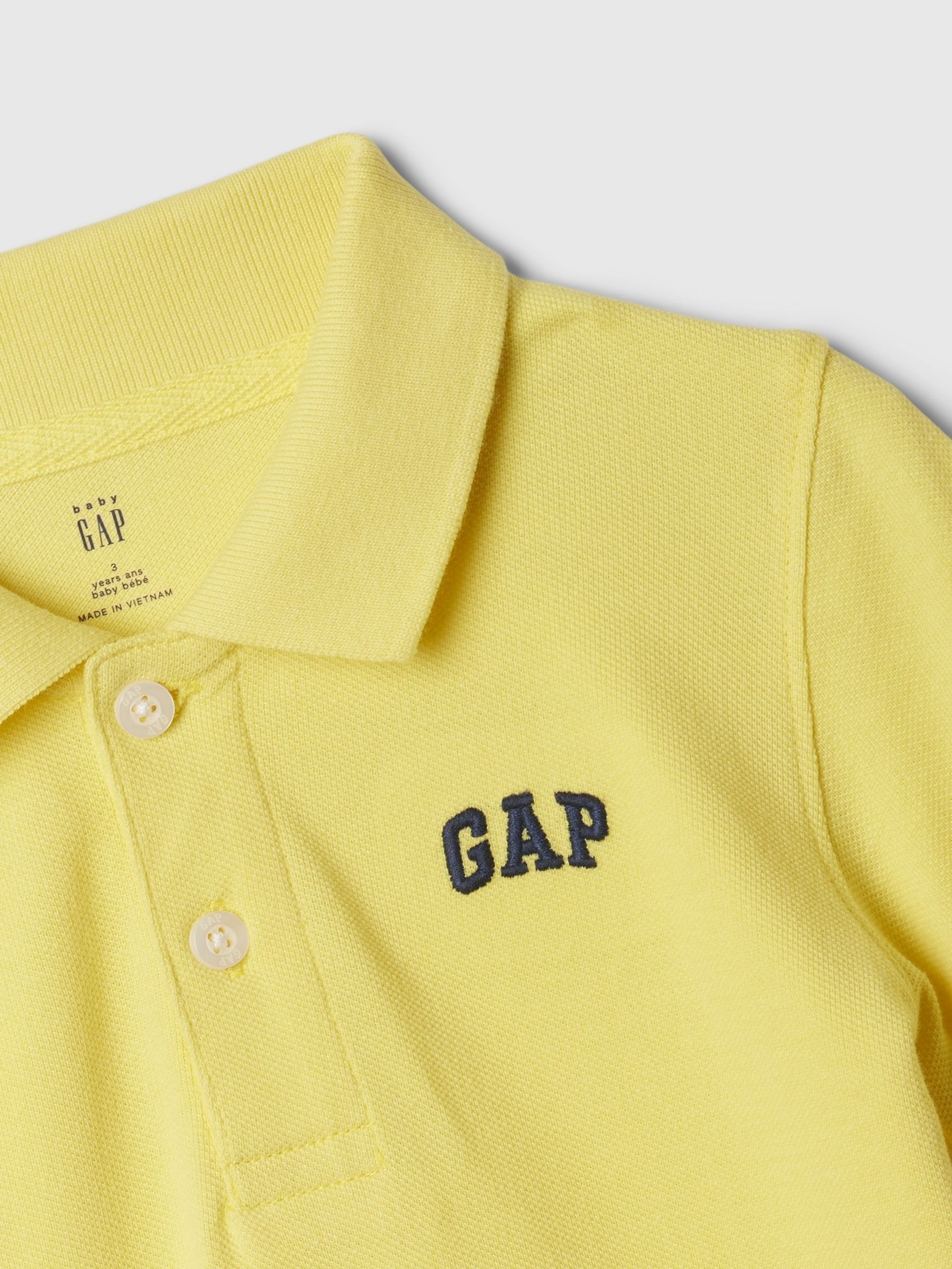 Yellow Logo Short Sleeve Pique Polo Baby Shirt (Newborn-5yrs) - Image 3 of 3