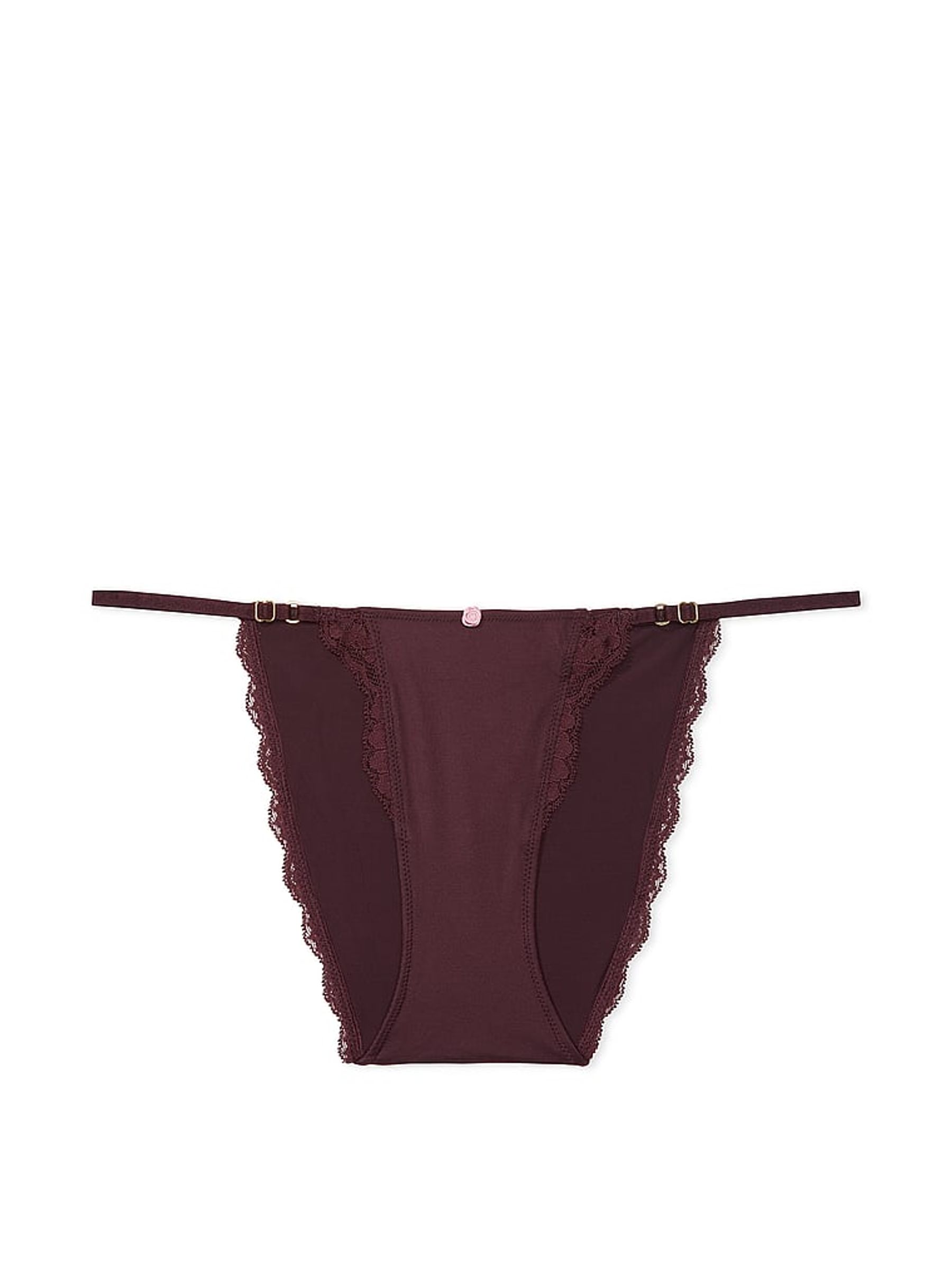 Burgundy Purple Lace Trim Bikini Knickers - Image 3 of 3