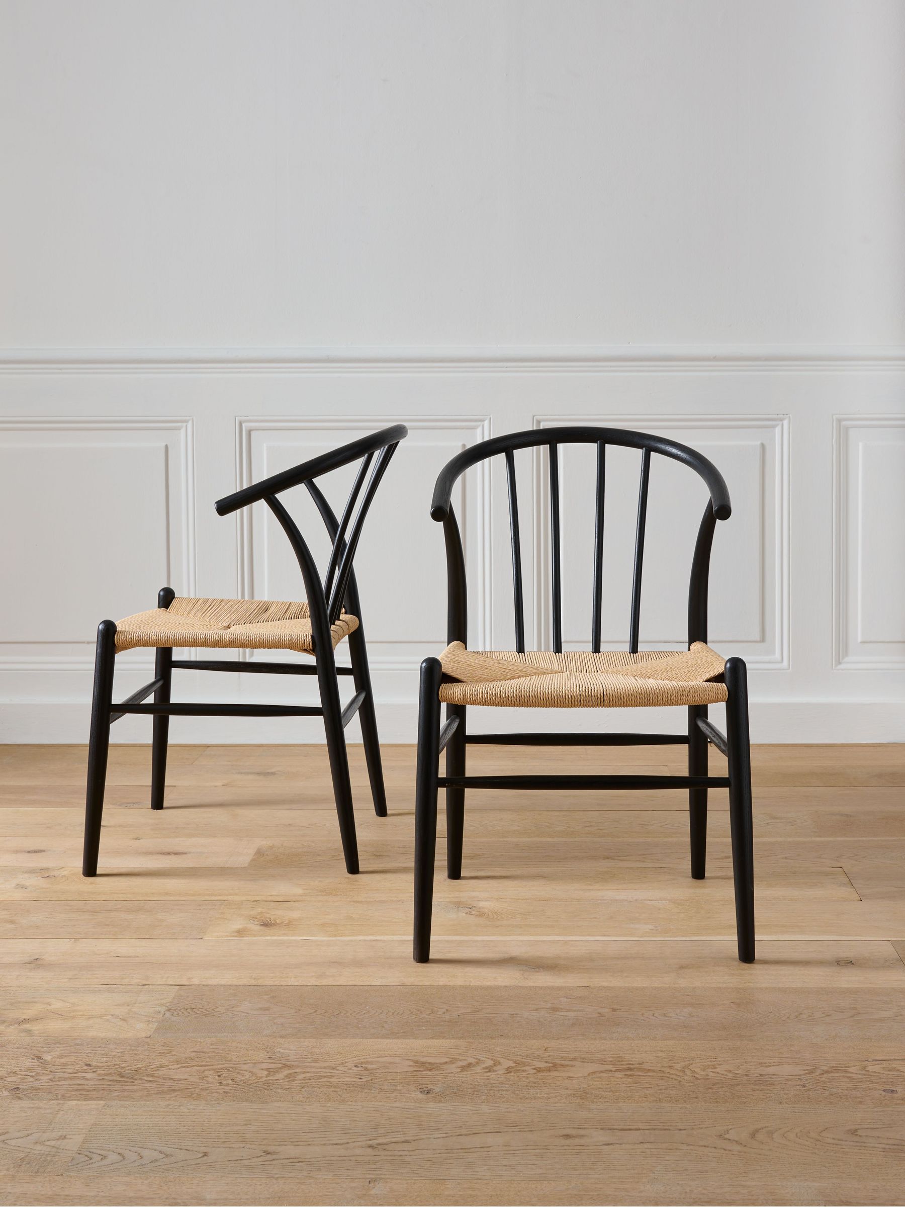 Set of 2 Black Bray Dining Chairs - Image 1 of 3 Set of 2 Black Bray Dining Chairs - Image 1 of 3