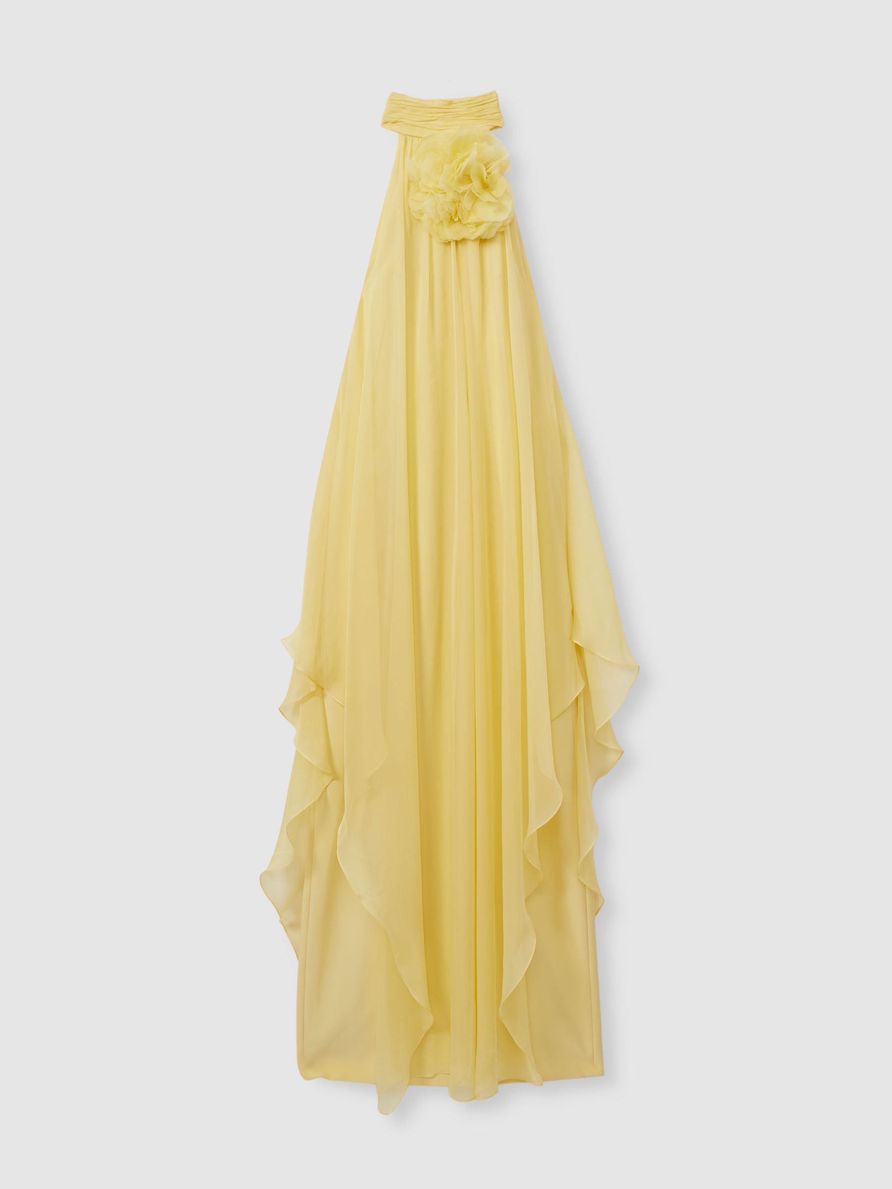 Ginnie Buttermilk Halston Removable Ruffle Chiffon Maxi Dress - Image 2 of 6