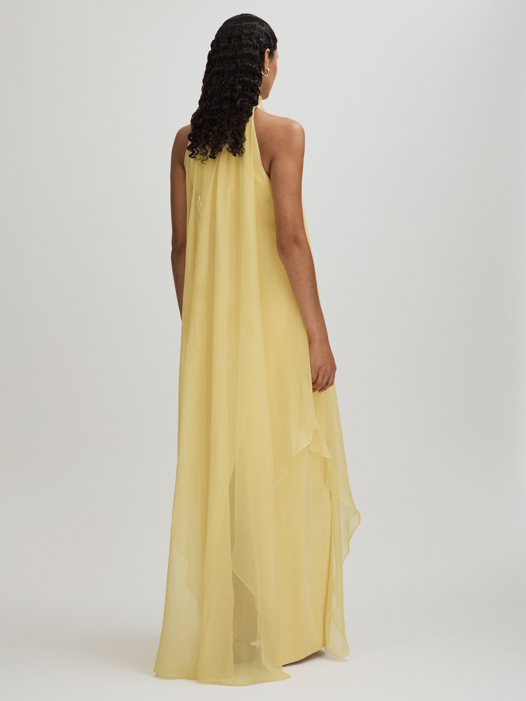 Ginnie Buttermilk Halston Removable Ruffle Chiffon Maxi Dress - Image 5 of 6