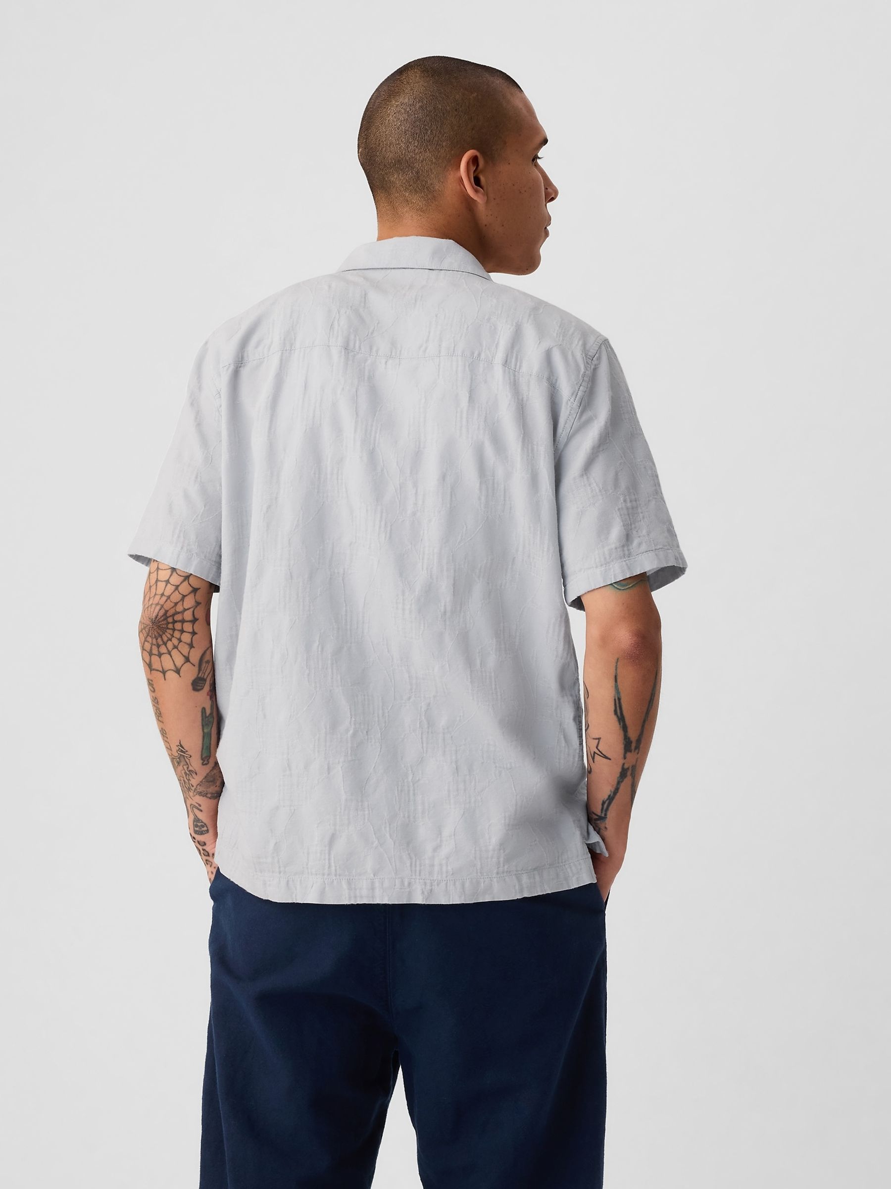 Grey Jacquard Resort Shirt - Image 4 of 6
