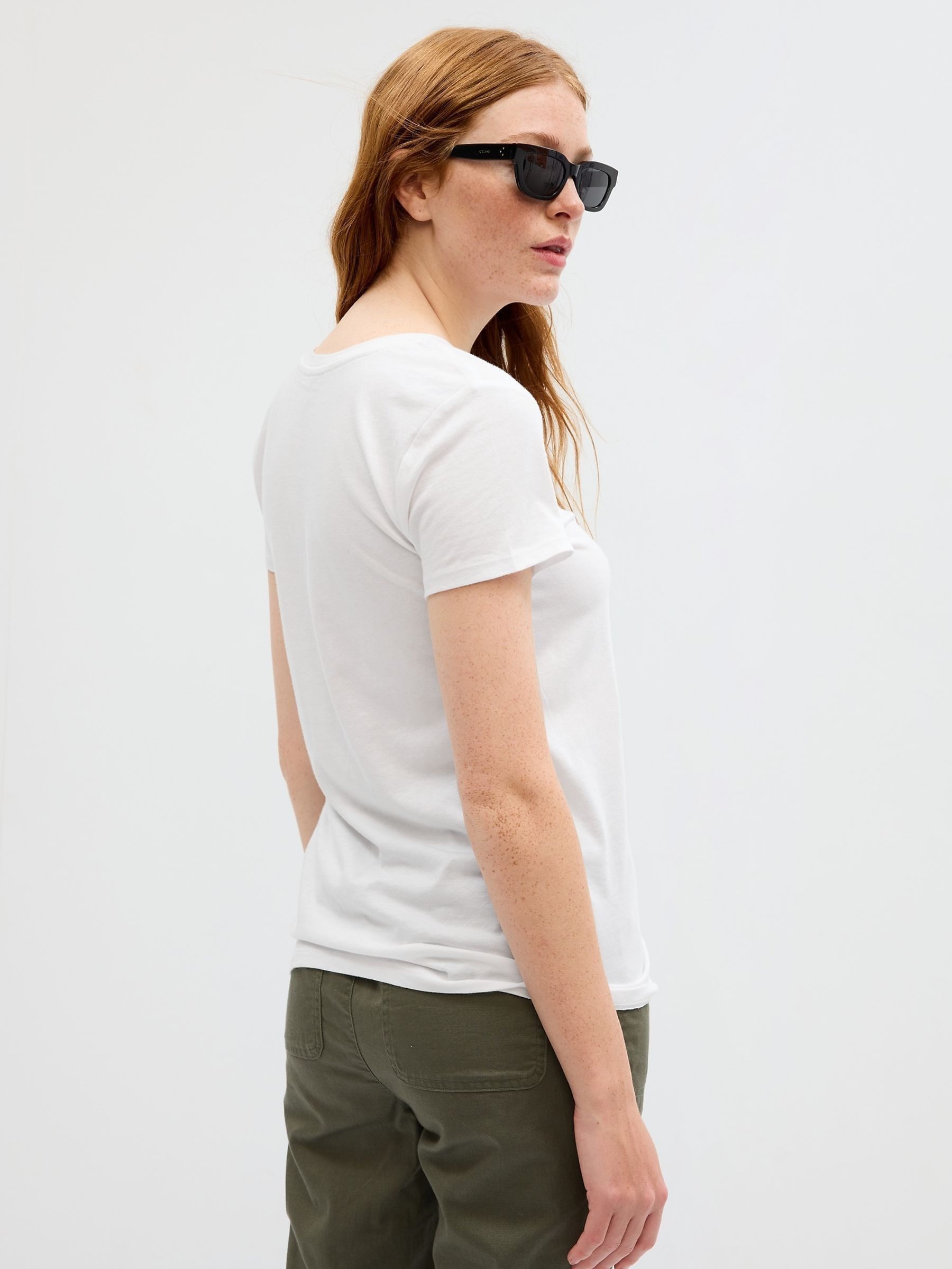 White Crew Neck Favourite Cotton-Modal Short Sleeve T-Shirt - Image 2 of 5