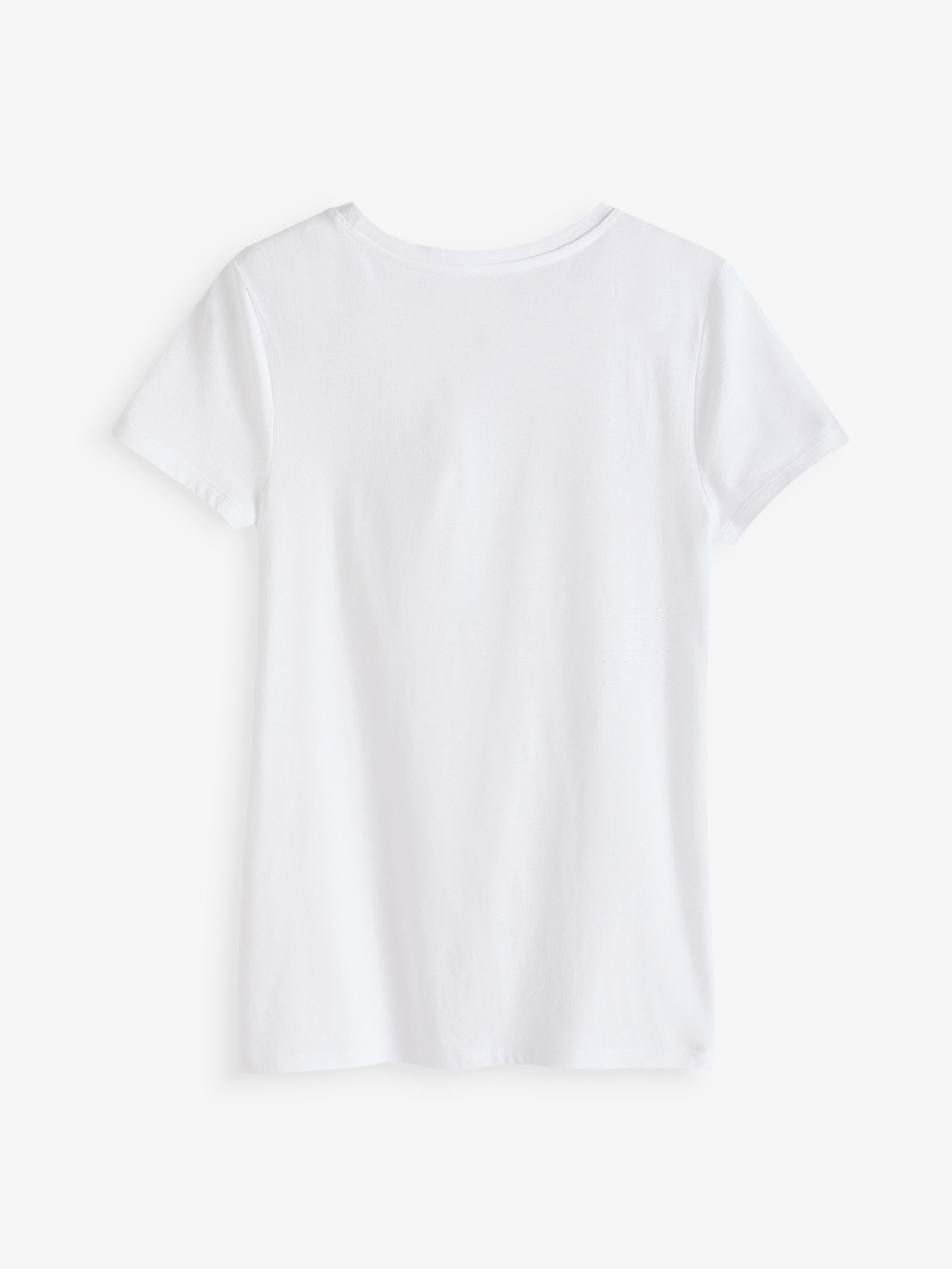 White Crew Neck Favourite Cotton-Modal Short Sleeve T-Shirt - Image 4 of 5