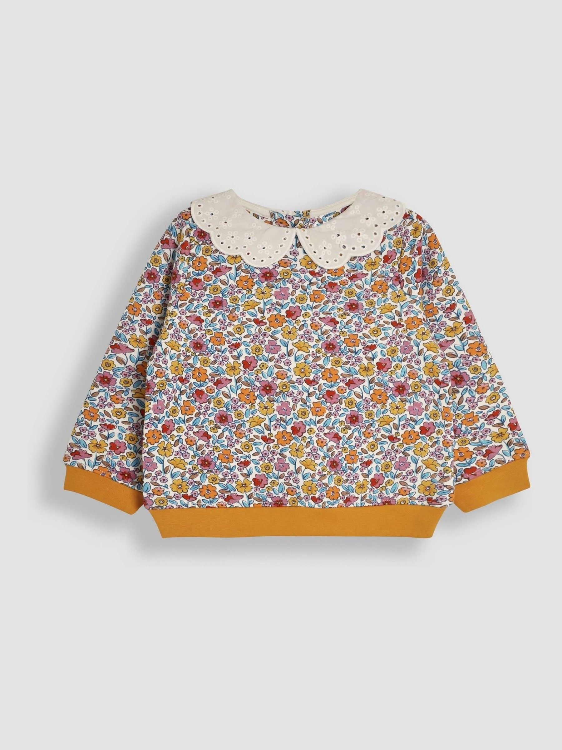Rust Autumn Floral Sweatshirt & Cord Jeggings Set - Image 2 of 4