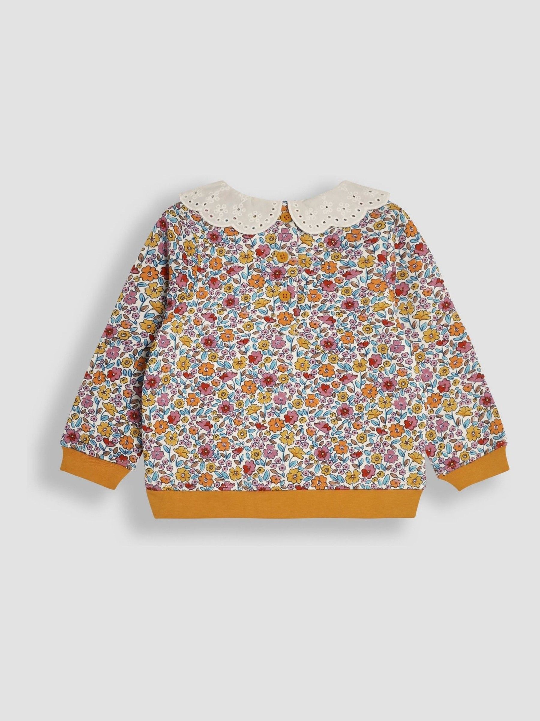 Rust Autumn Floral Sweatshirt & Cord Jeggings Set - Image 3 of 4