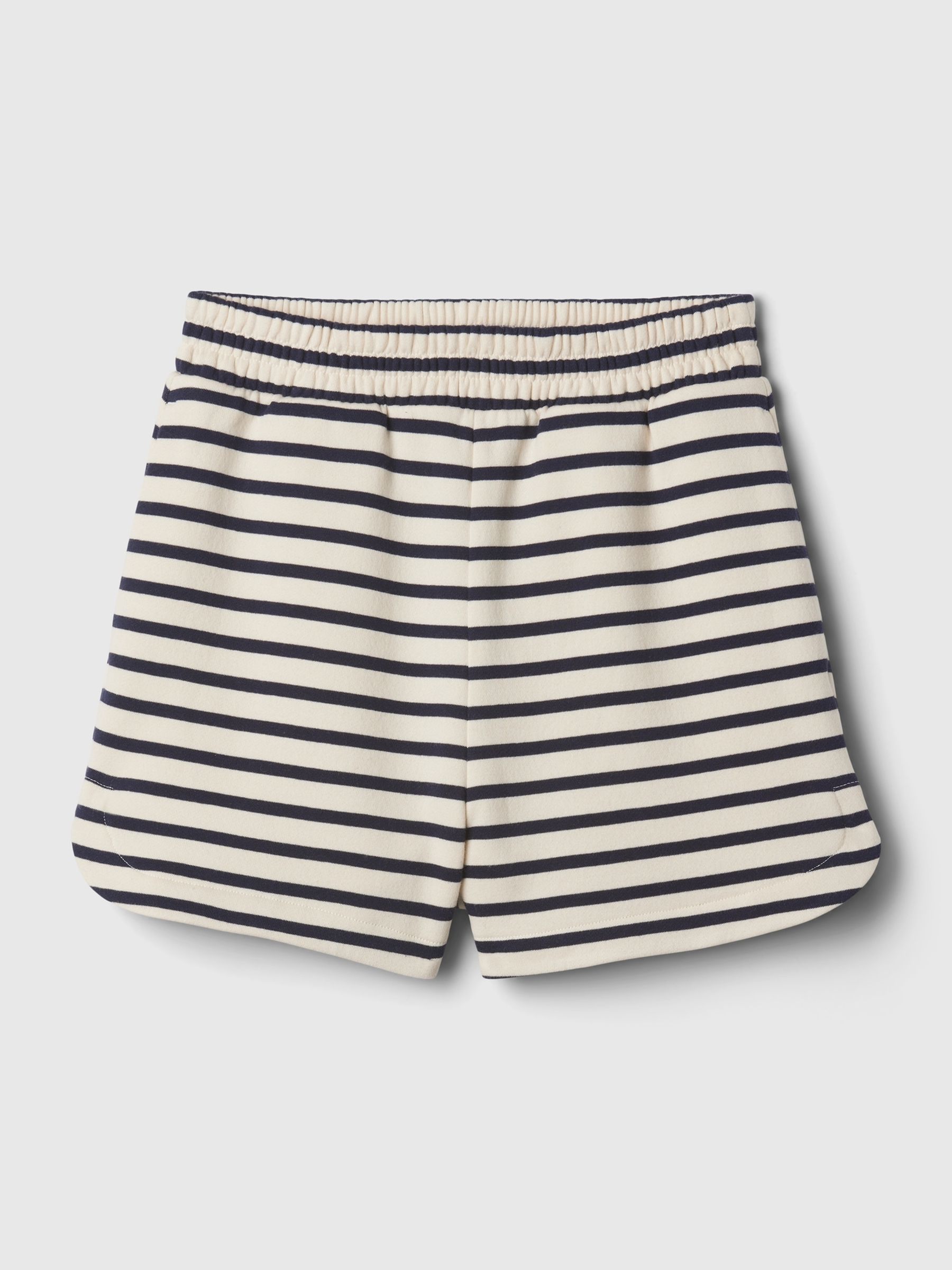 Off-White & Black Stripe Vintage Soft Dolphin Hem Shorts - Image 4 of 4