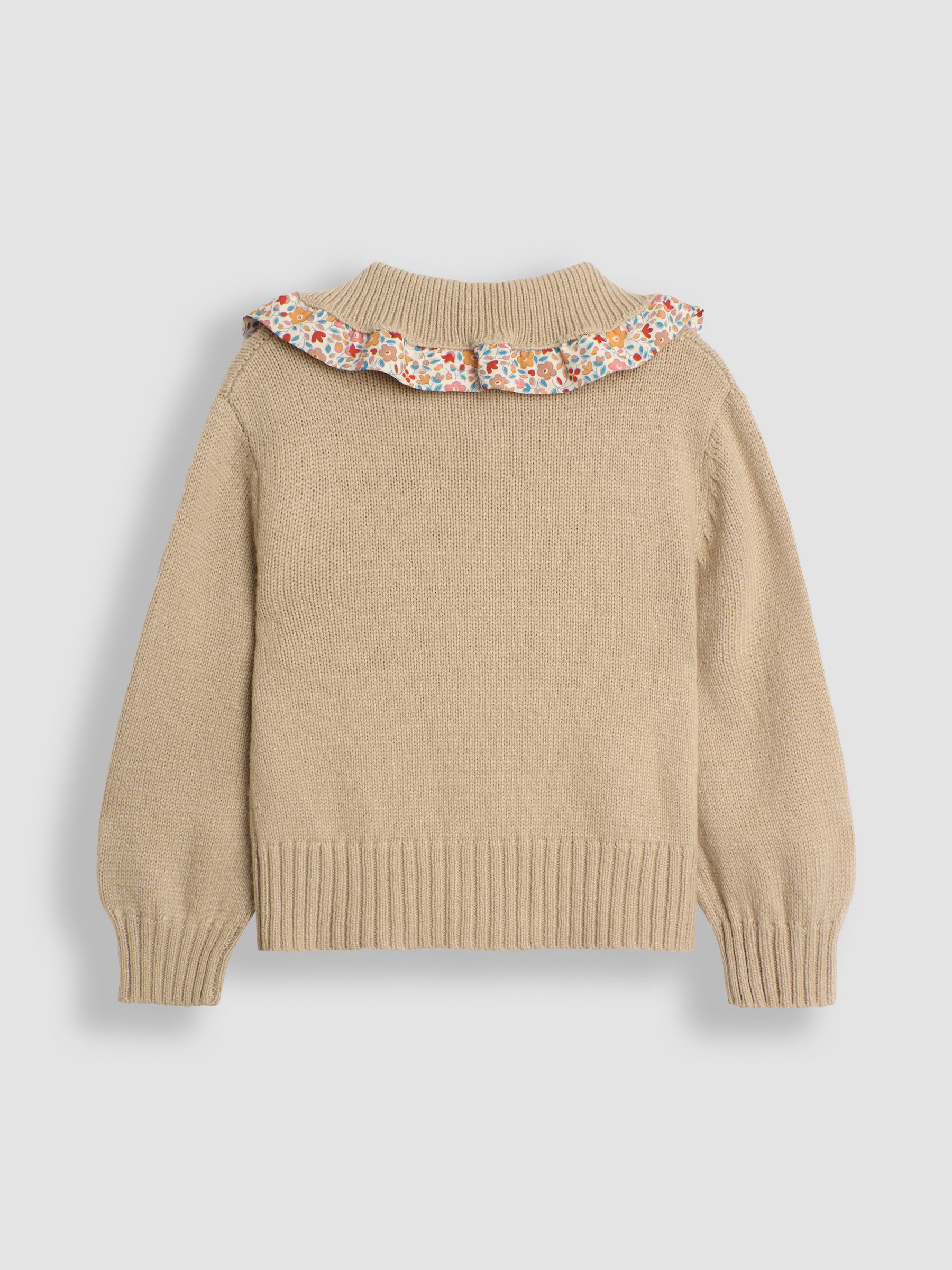 Natural Frill Collar Cardigan - Image 2 of 3