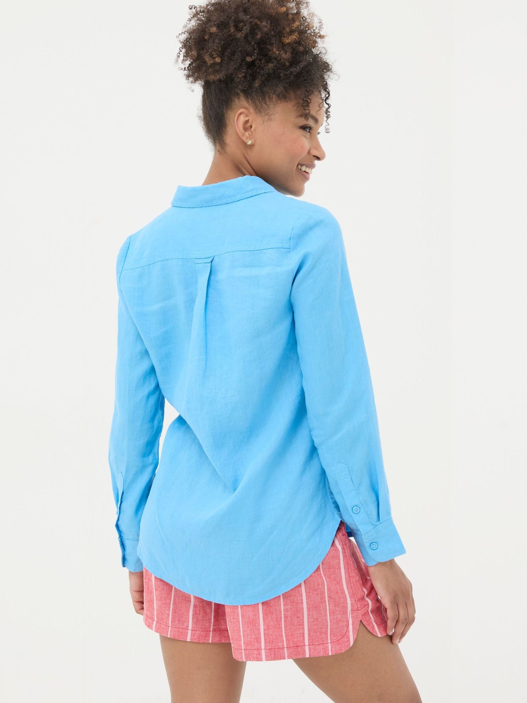 Olivia Blue Linen Shirt - Image 2 of 4