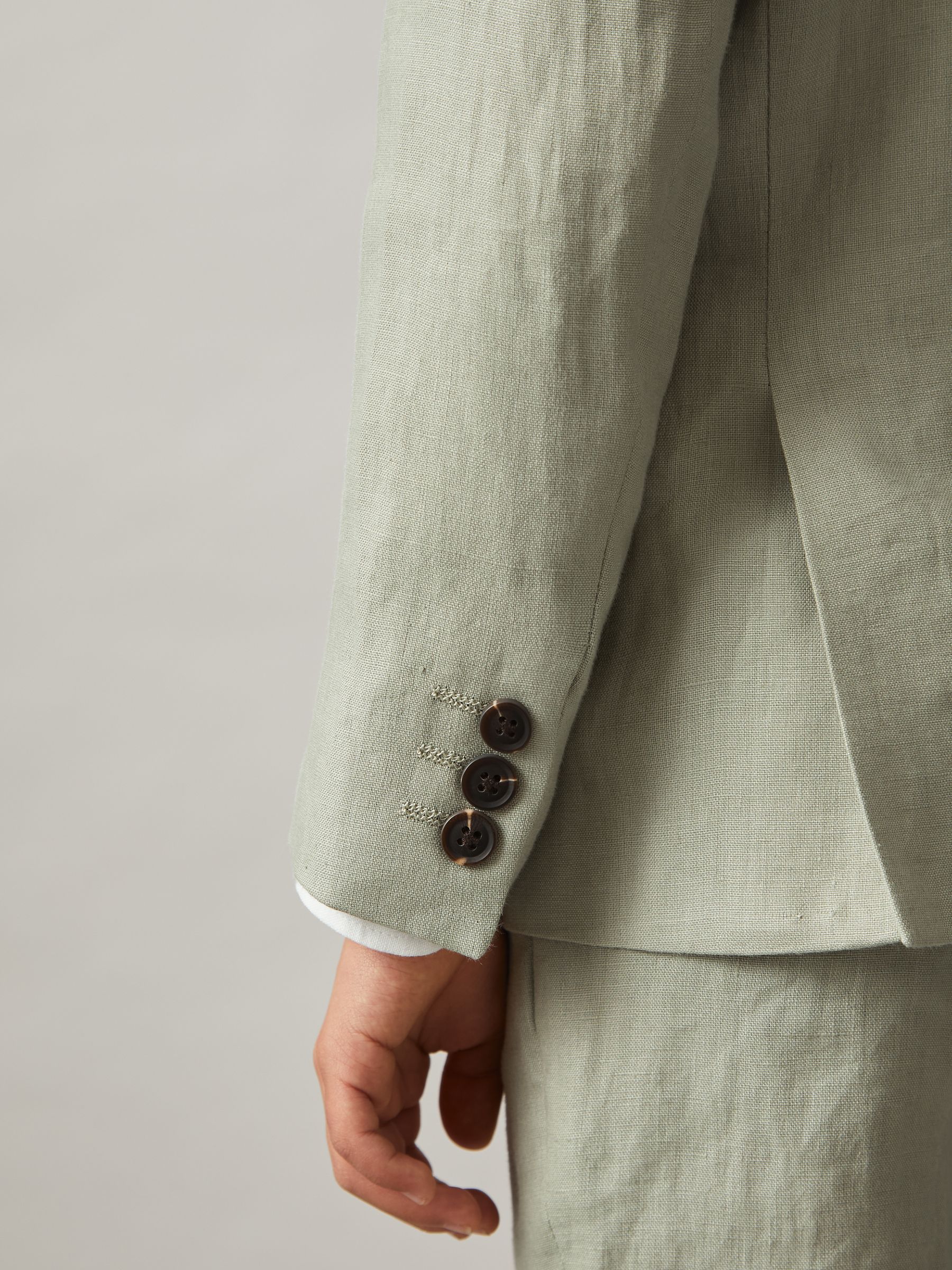 Junior Linen Single Breasted Blazer in Apple - Image 4 of 5