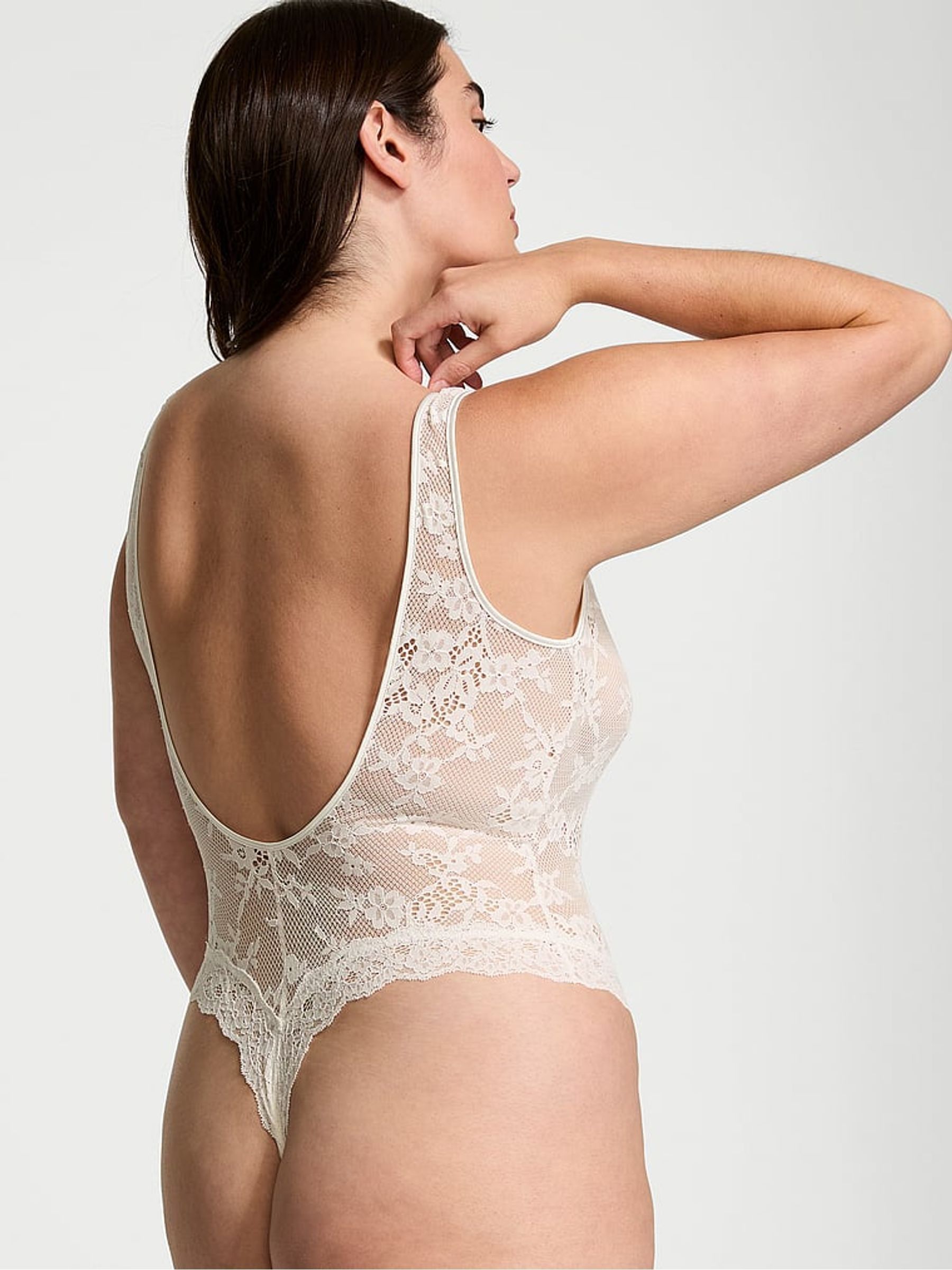 Coconut White Lace Scoop Bodysuit - Image 2 of 3
