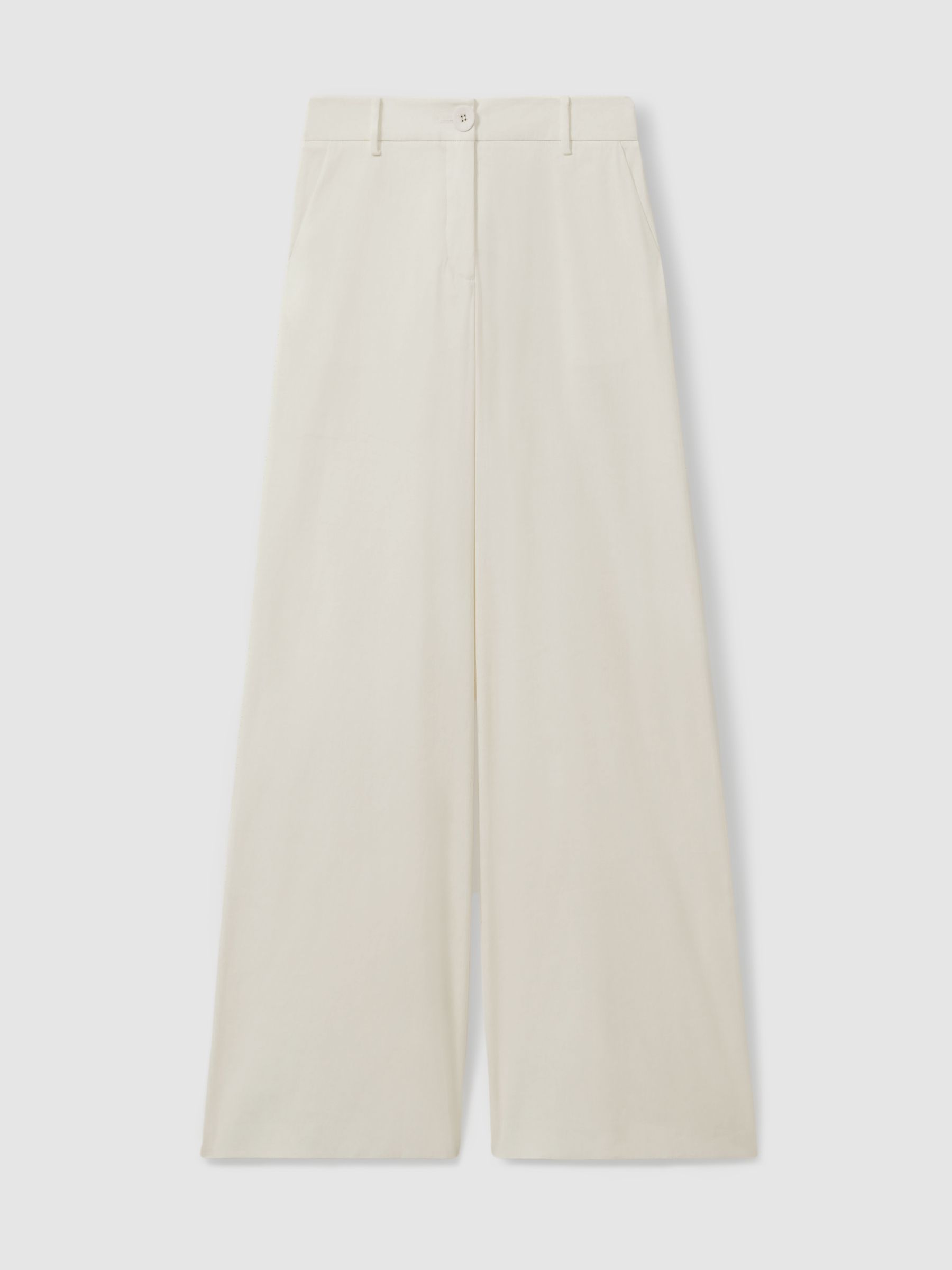 Anna Quan Wide Leg Linen Blend Trousers in Ivory - Image 2 of 4