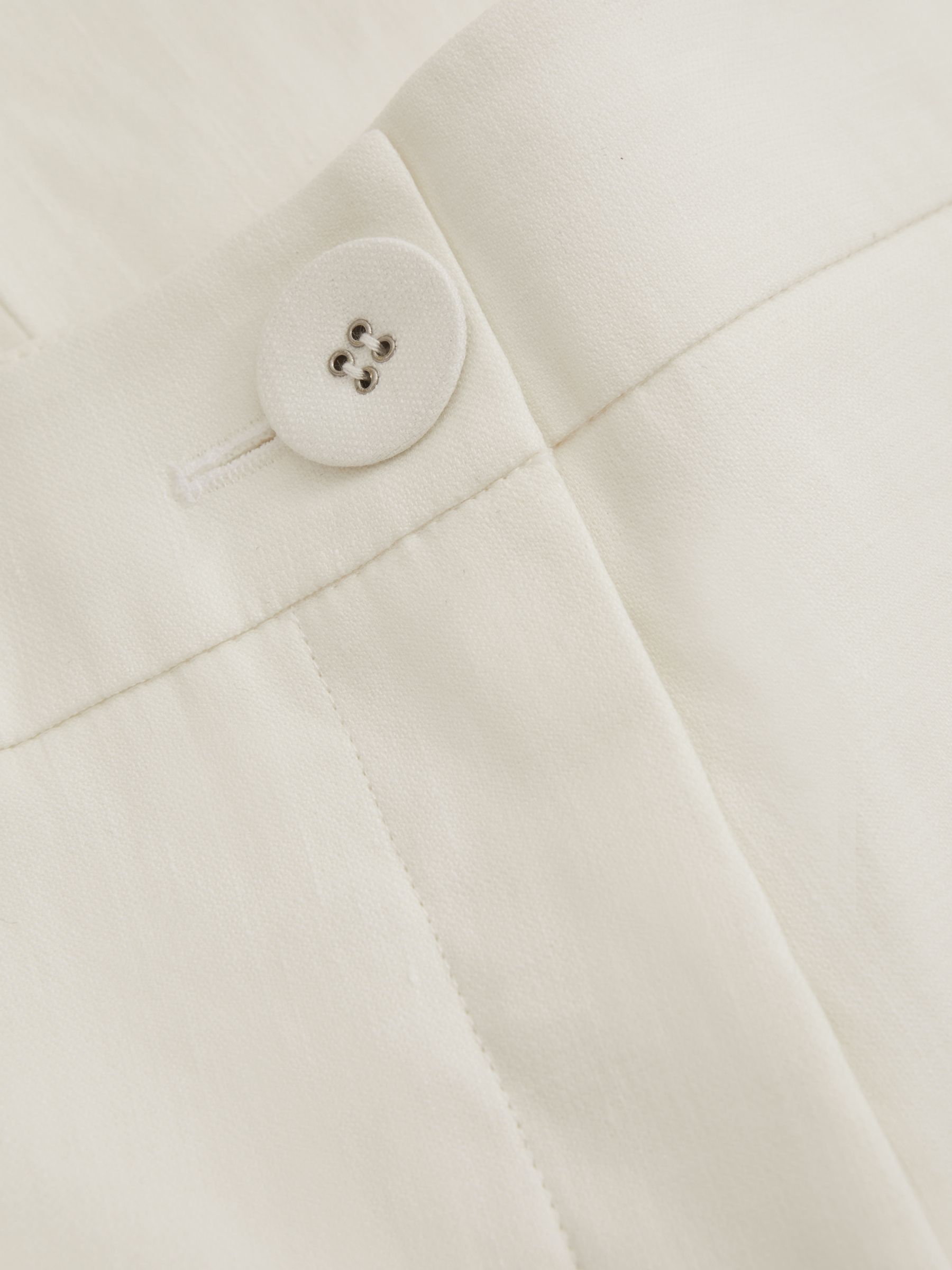 Anna Quan Wide Leg Linen Blend Trousers in Ivory - Image 4 of 4