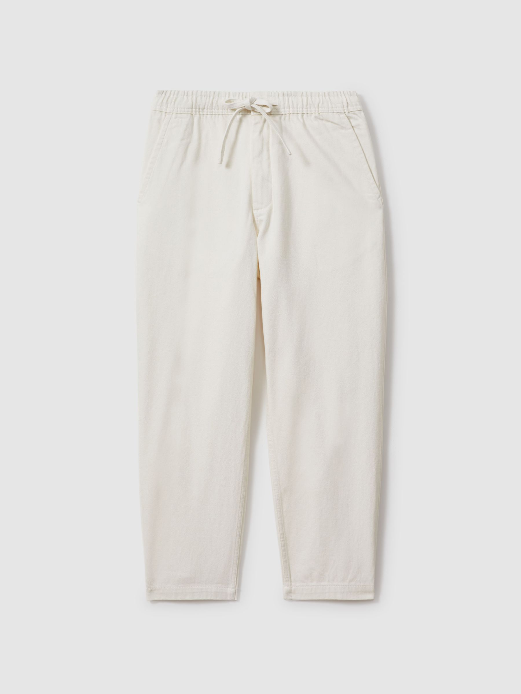 Wax London Cotton Drawstring Trousers in Ecru - Image 2 of 6