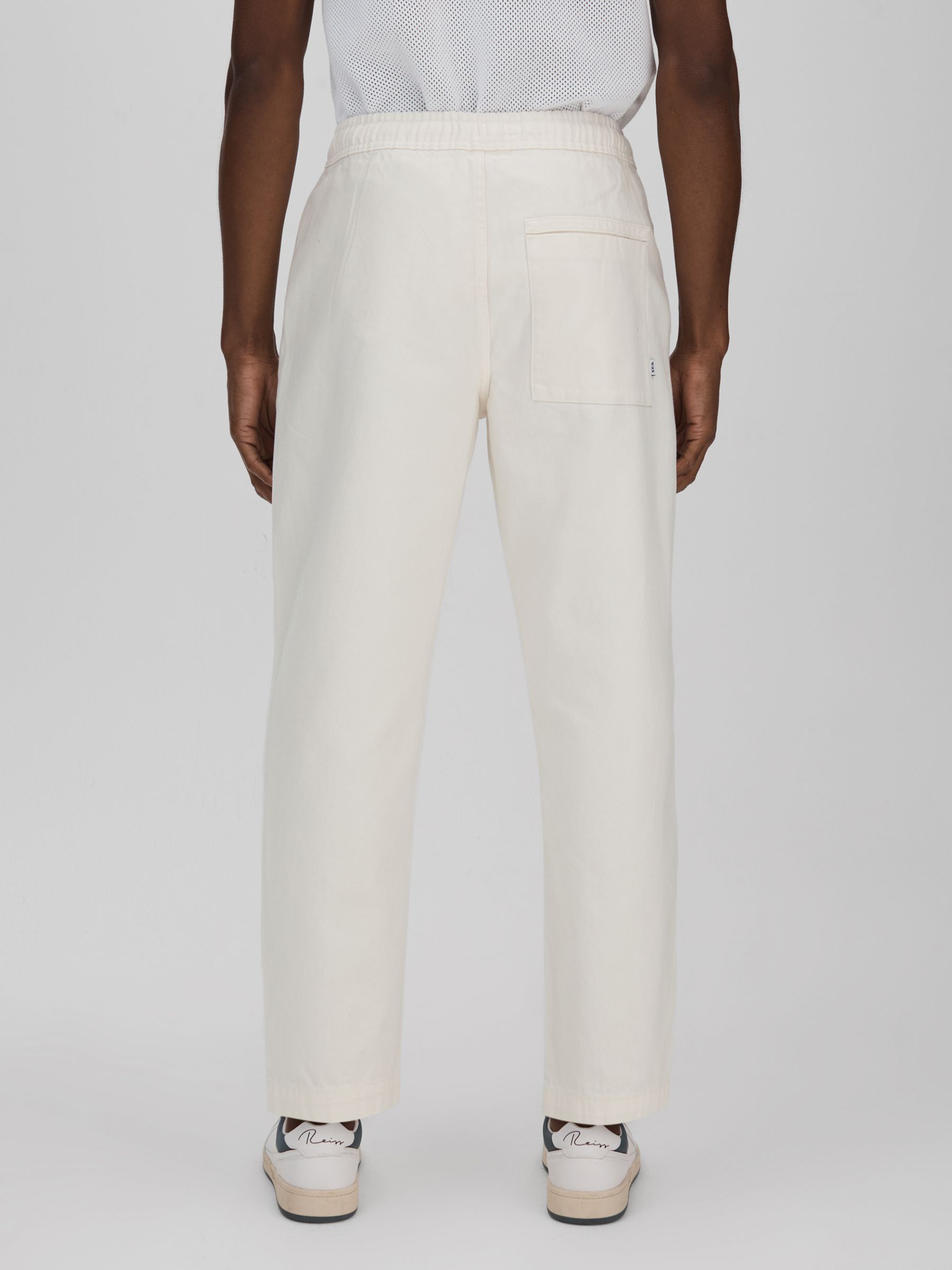 Wax London Cotton Drawstring Trousers in Ecru - Image 5 of 6