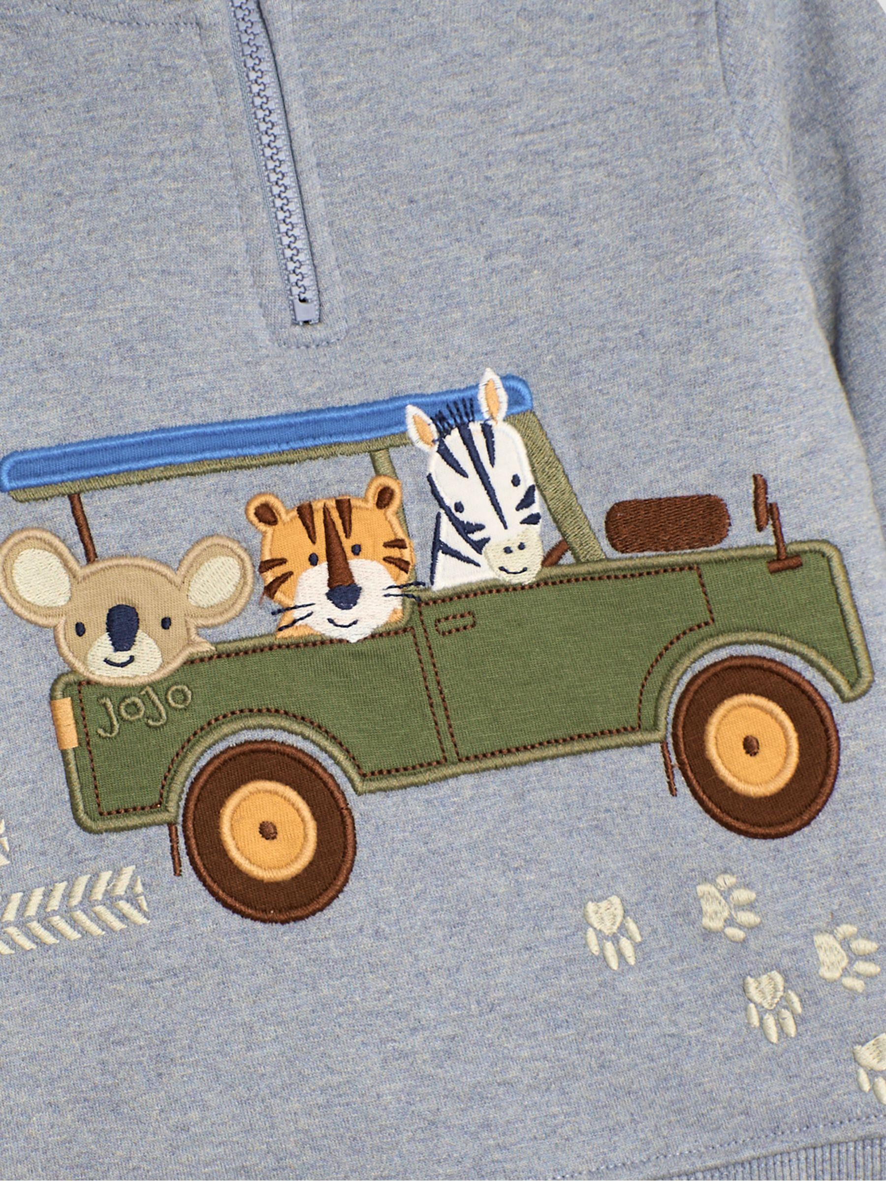 Blue Safari Jeep Appliqué Half Zip Sweatshirt - Image 3 of 3