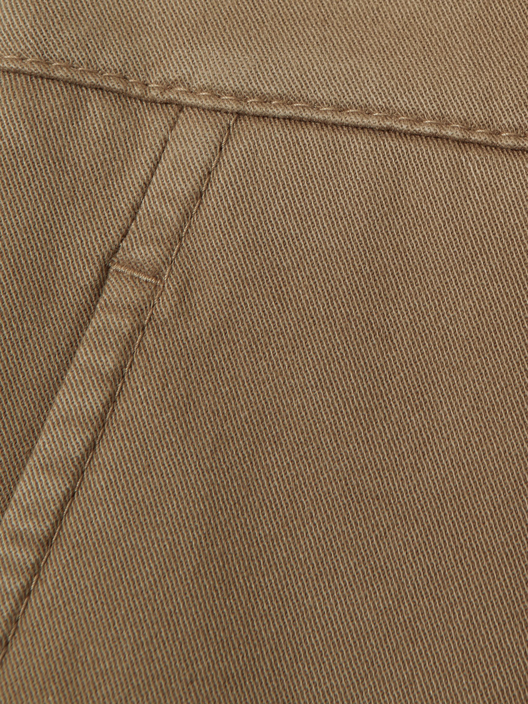 Petite Cotton Blend Wide Leg Trousers in Dark Camel - Image 6 of 7