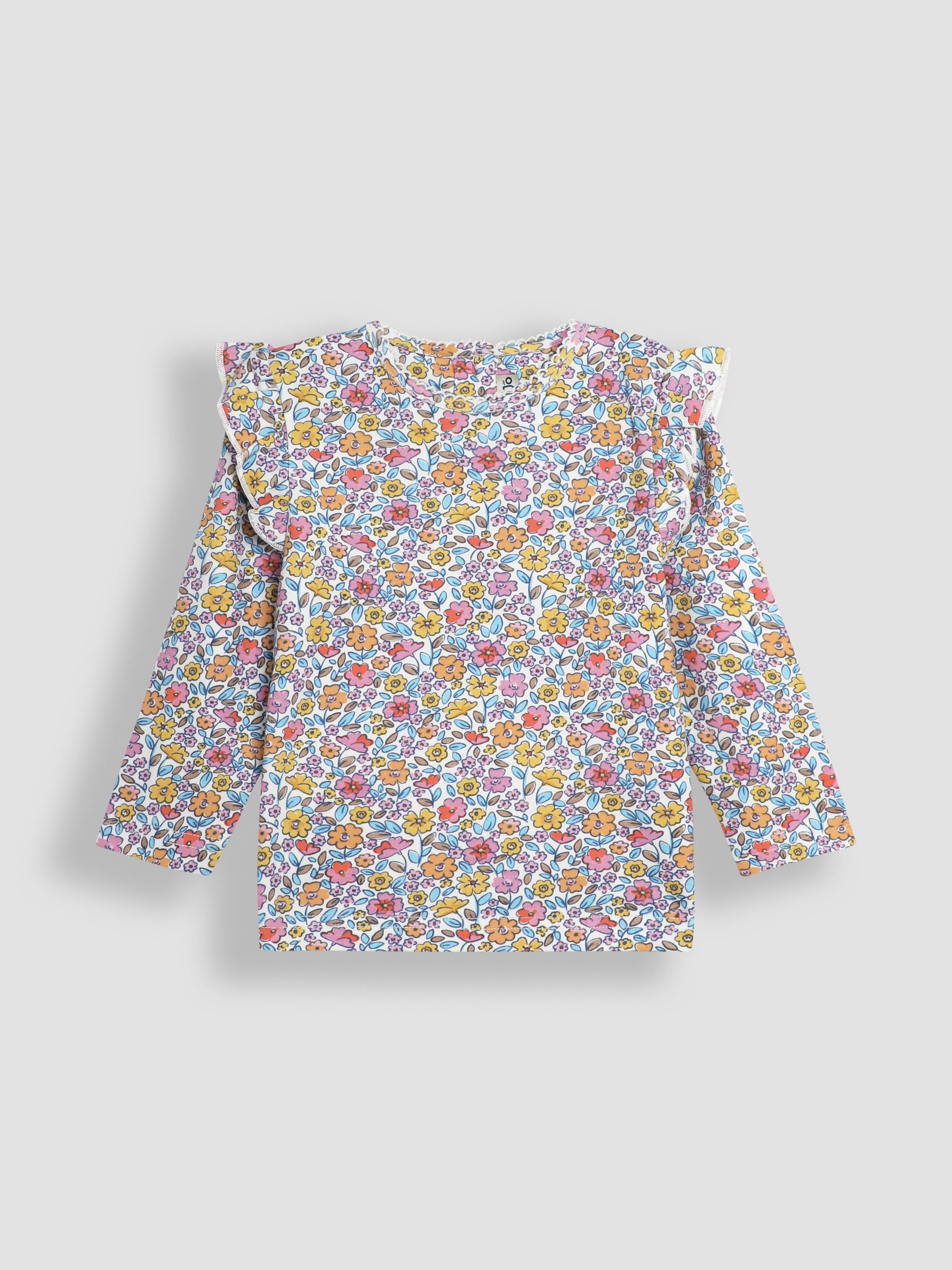 Mustard Yellow Floral and Stripe Frill Tops 2 Pack - Image 2 of 5