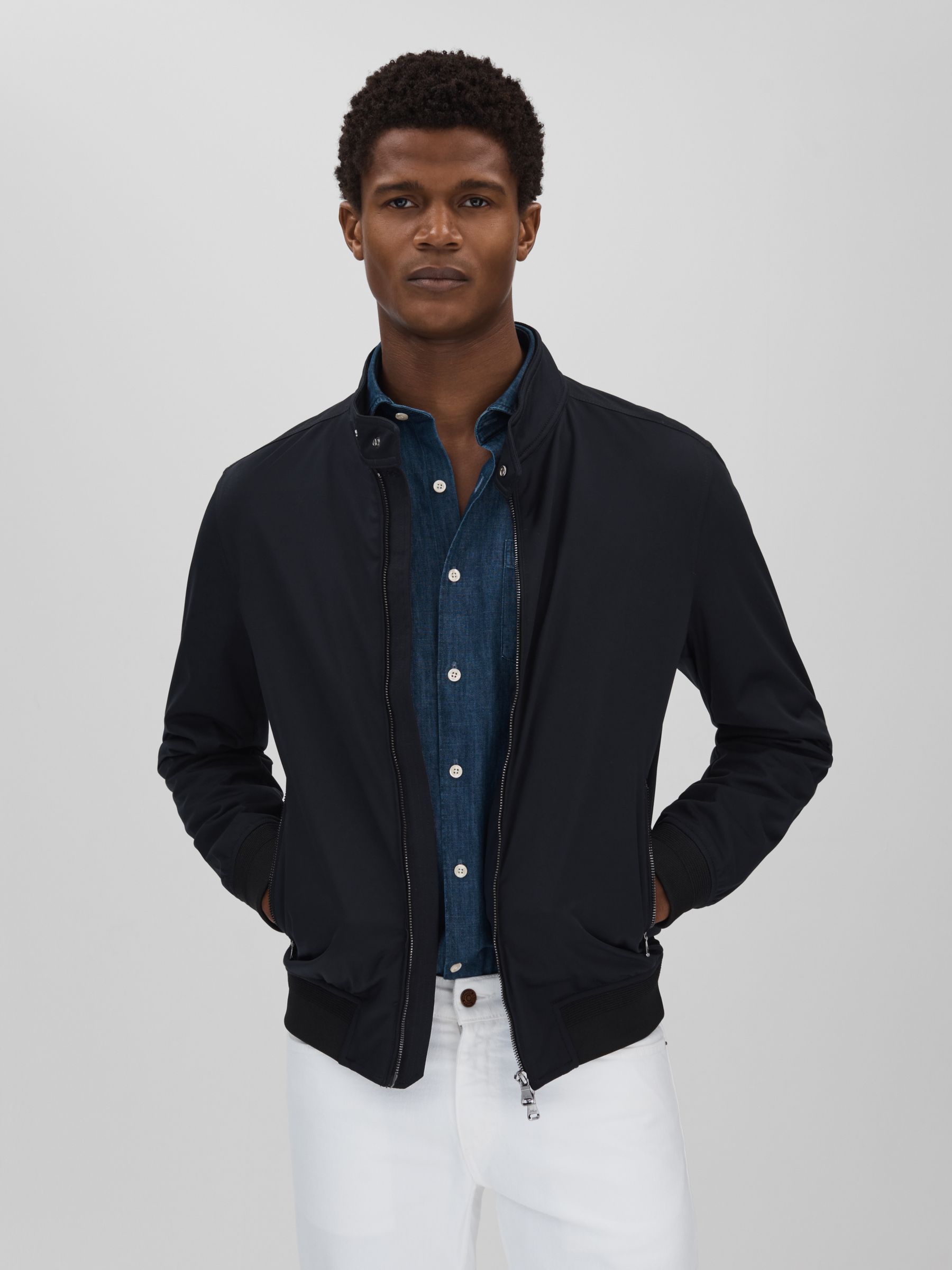Oscar Jacobson Water Resistant Softshell Jacket in Blue - Image 1 of 5