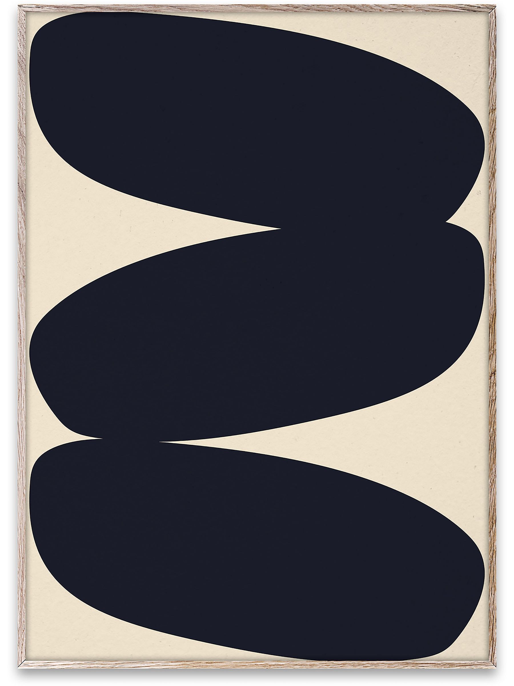 Paper Collective Beige Solid Shapes 01 Framed Wall Art Print in Natural Oak Frame - Image 1 of 4