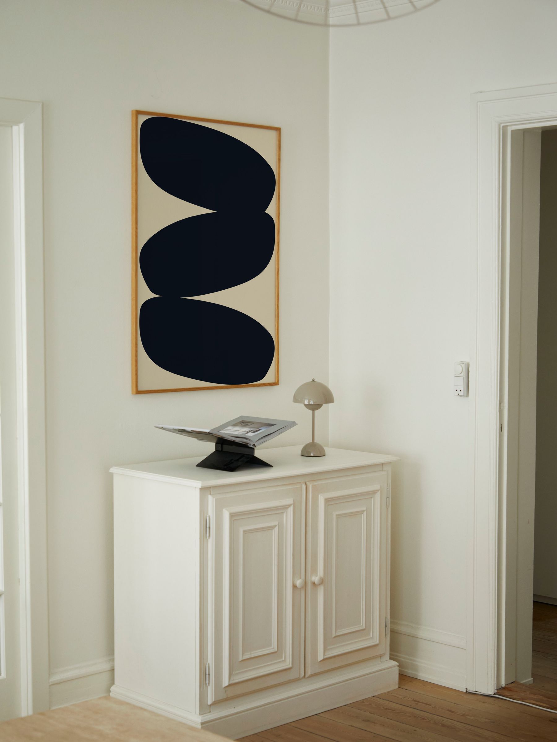 Paper Collective Beige Solid Shapes 01 Framed Wall Art Print in Natural Oak Frame - Image 2 of 4