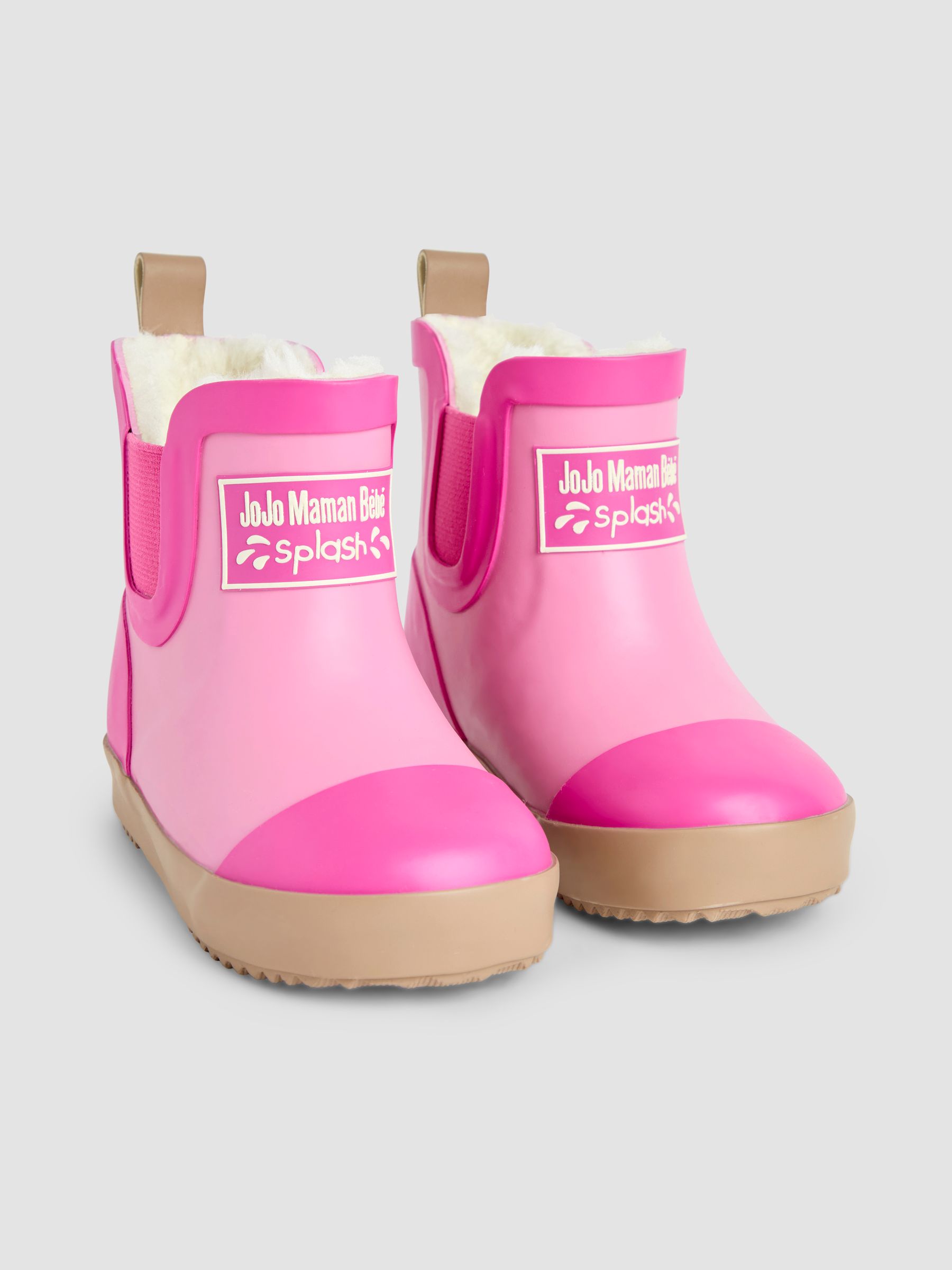 Light Pink Cosy Lined Colour Block Wellies - Image 1 of 4
