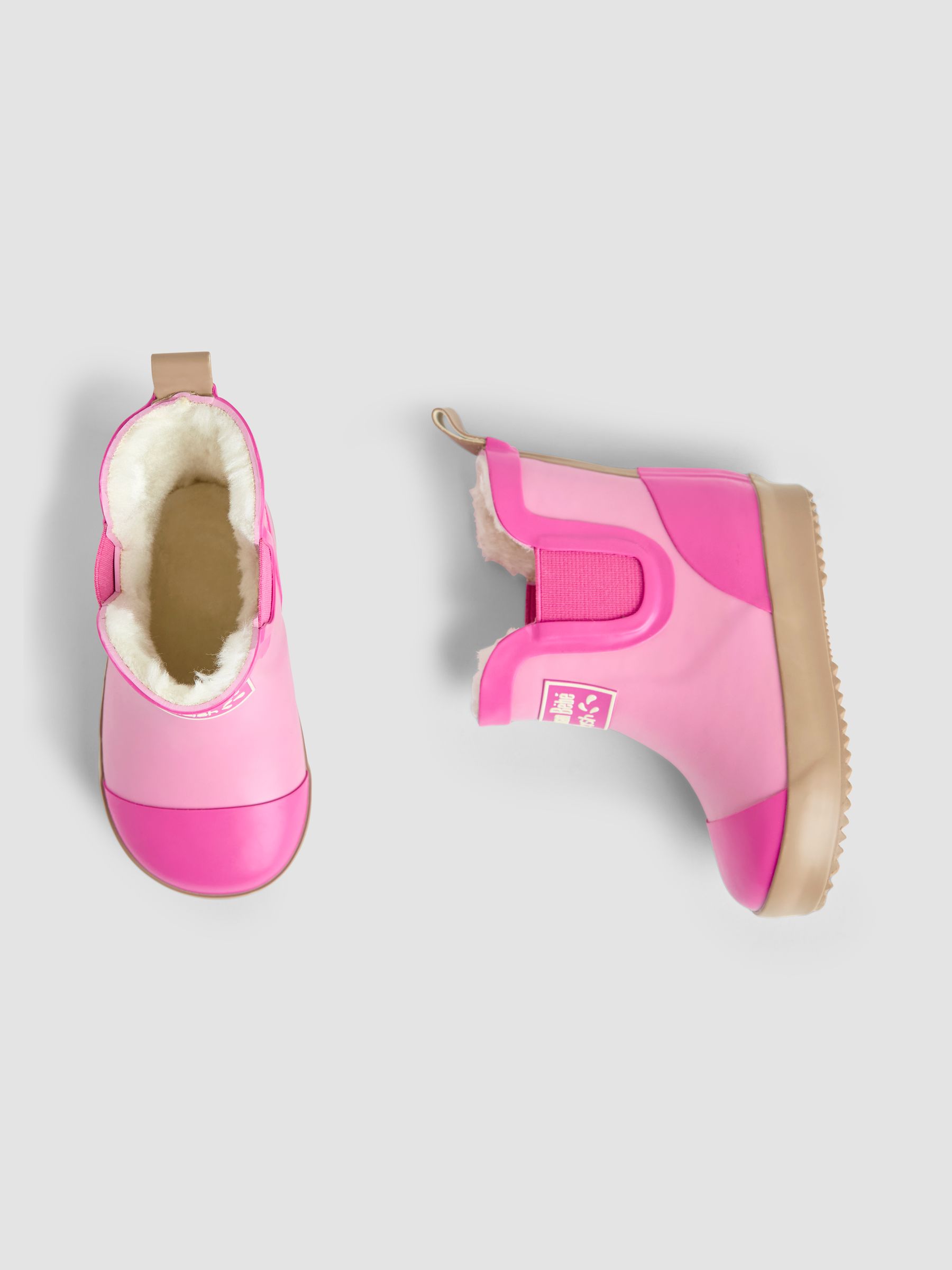 Light Pink Cosy Lined Colour Block Wellies - Image 4 of 4