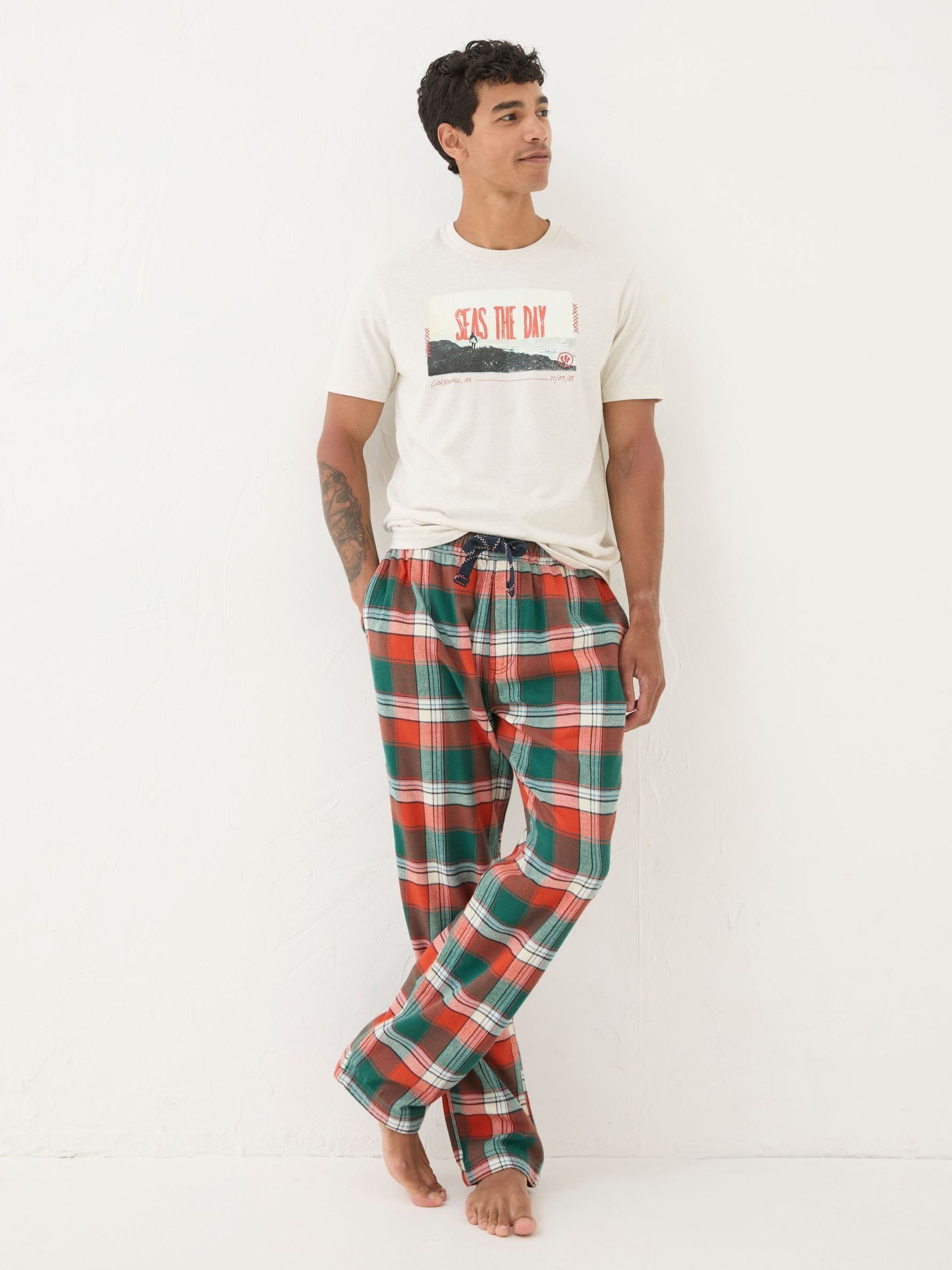 Helmsley Orange Check Pyjama Bottoms - Image 3 of 7