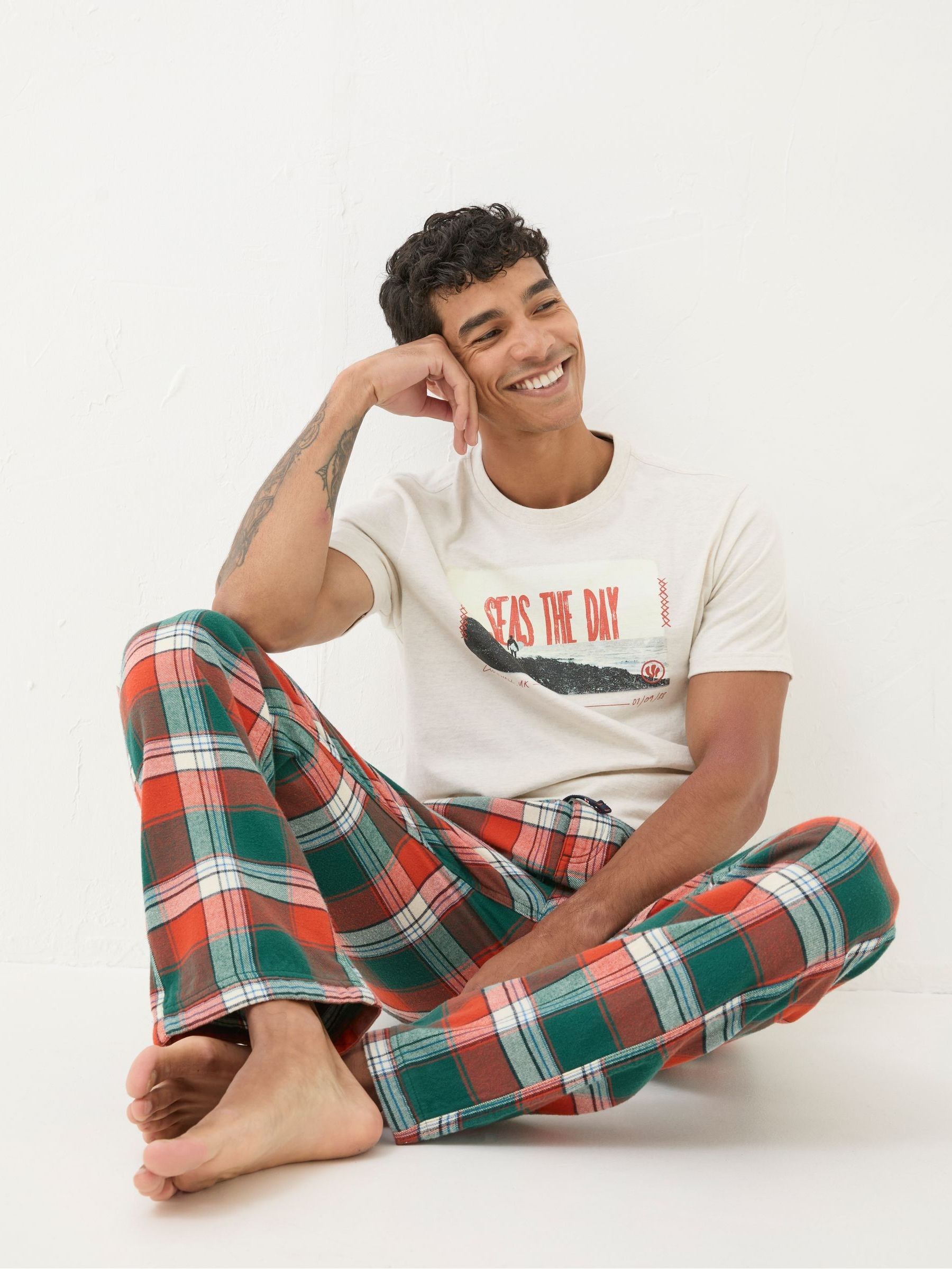 Helmsley Orange Check Pyjama Bottoms - Image 4 of 7
