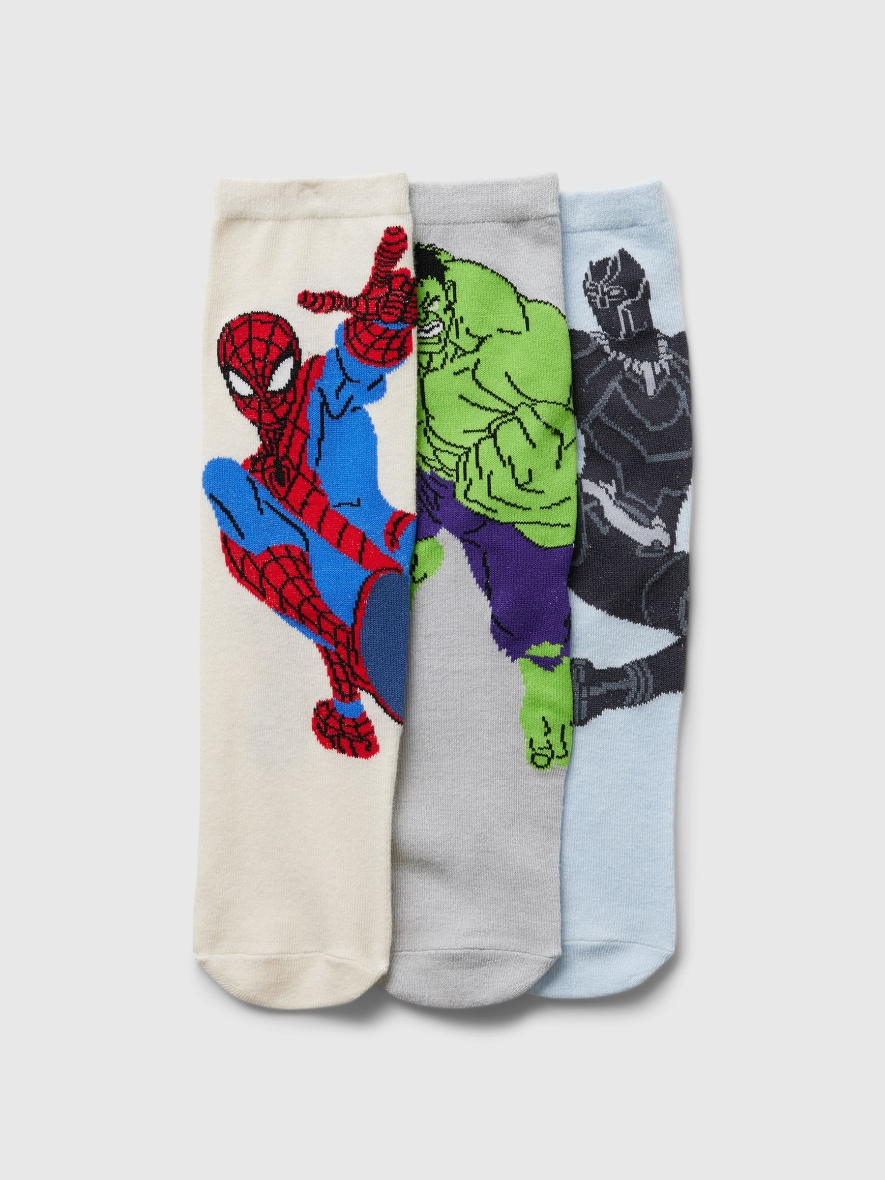 Grey Kids 3 Pack Marvel Superhero Crew Socks - Image 1 of 1