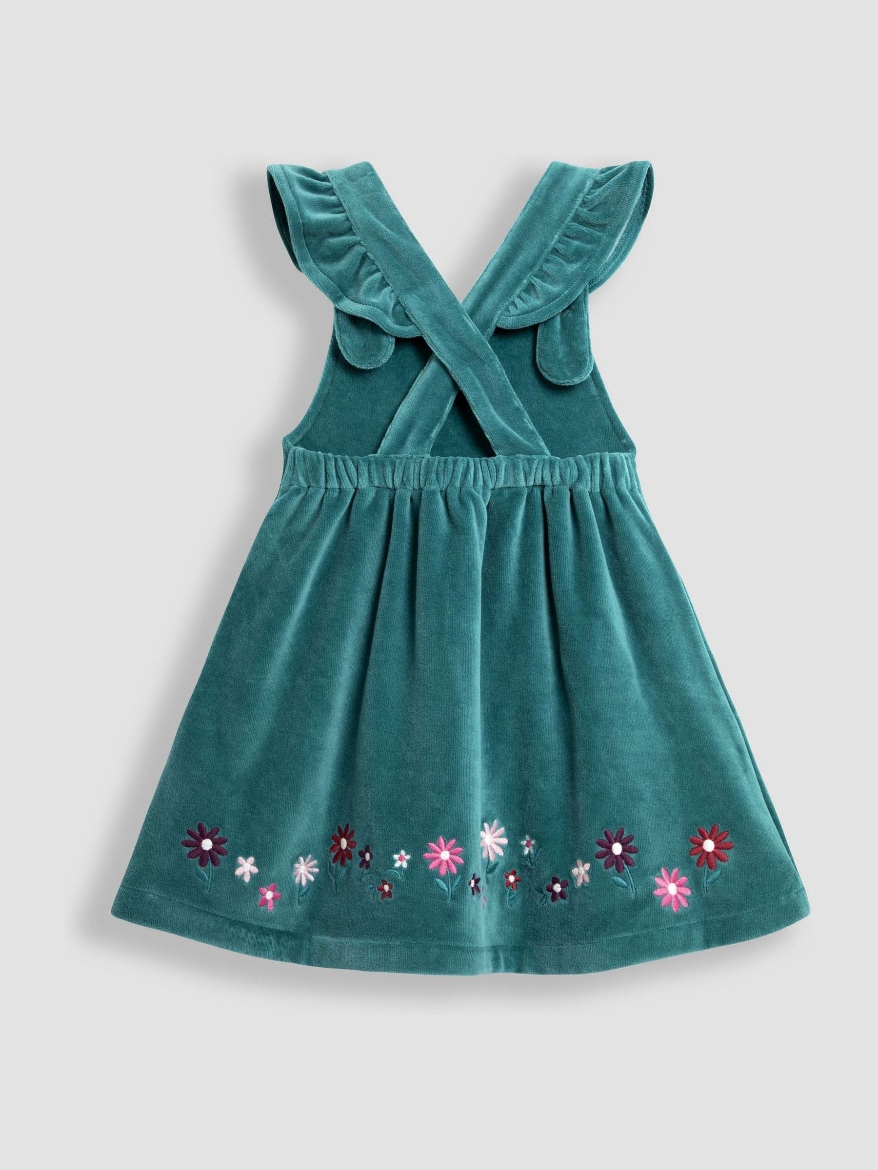 Green Guinea Pig Appliqué Velour Pinafore Dress And Top Set - Image 3 of 5