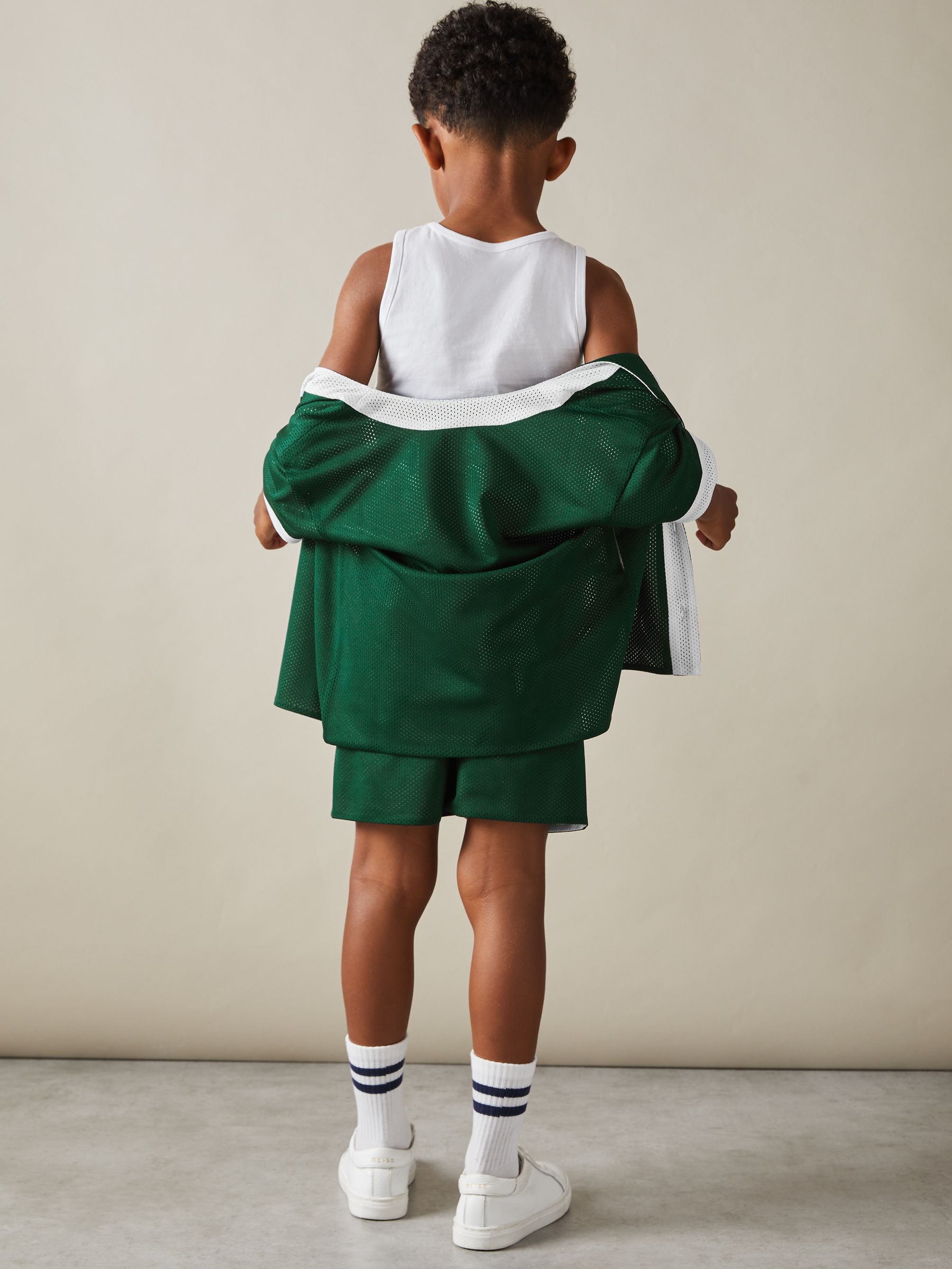 3-9 yrs Airtex Reversible Baseball Shirt in Dark Green/Optic White - Image 4 of 6