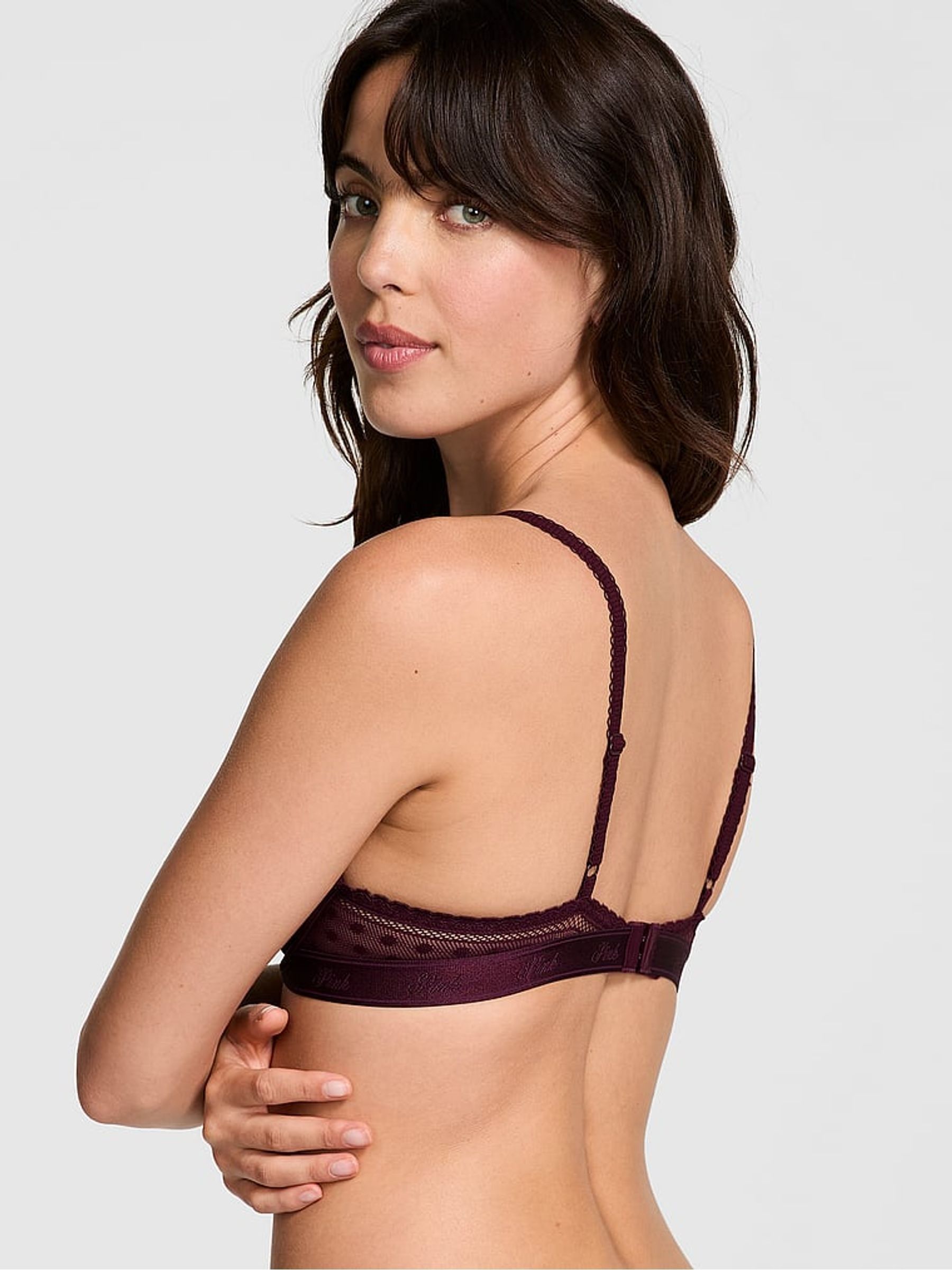 Purple Rose Dainty Dot Plunge Lace Bra - Image 2 of 4
