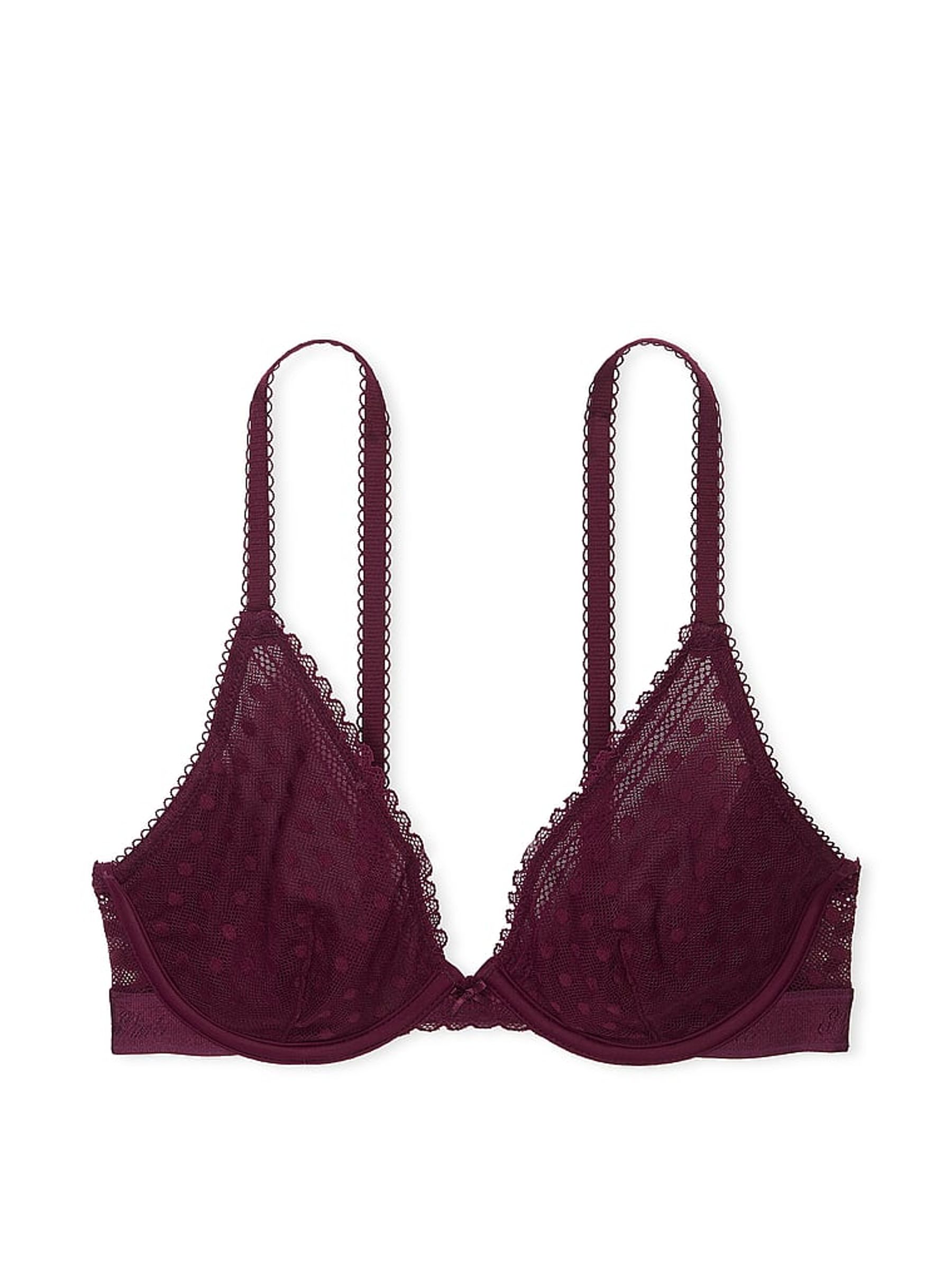 Purple Rose Dainty Dot Plunge Lace Bra - Image 4 of 4