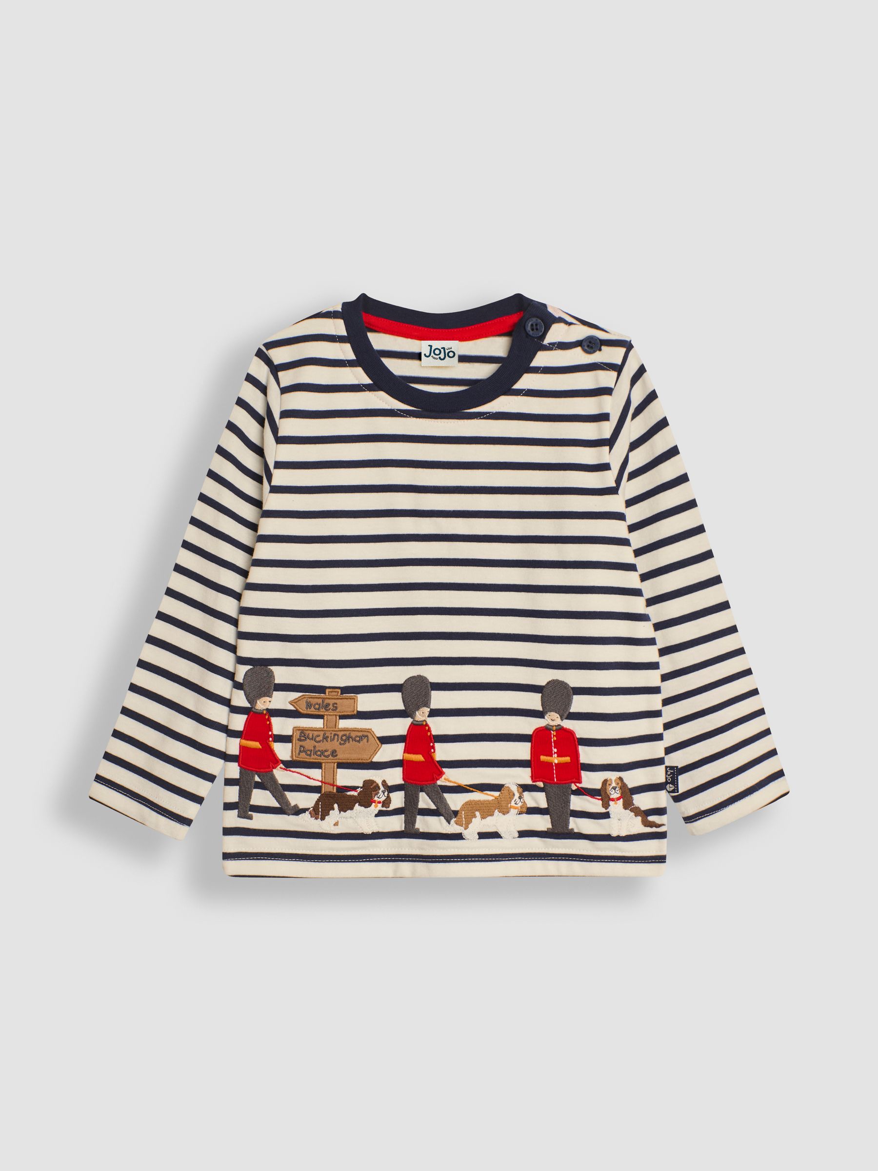 Ecru Navy Stripe London Guards Appliqué Border Top - Image 1 of 3