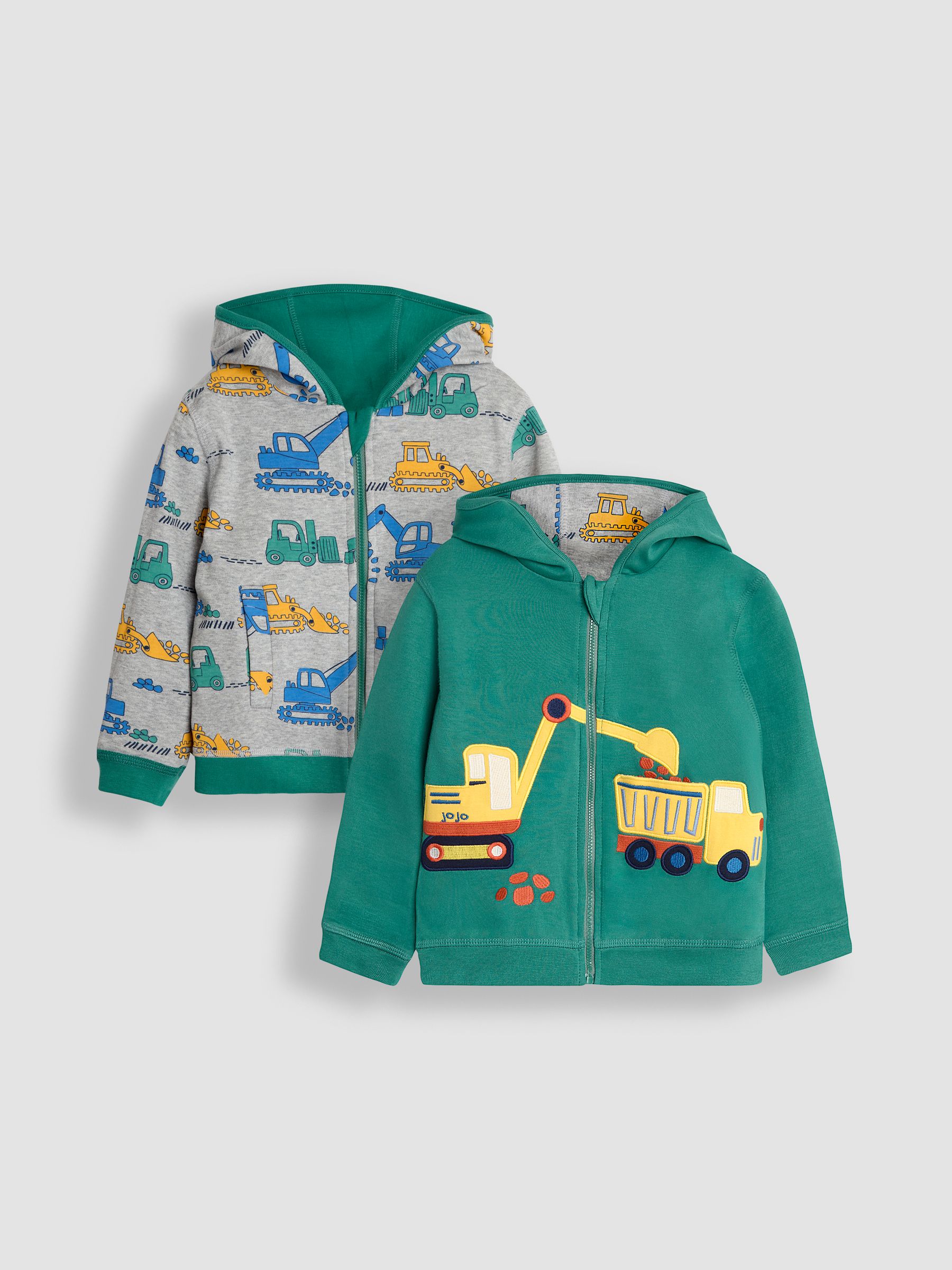 Green Construction Applique Reversible Hoodie - Image 1 of 8