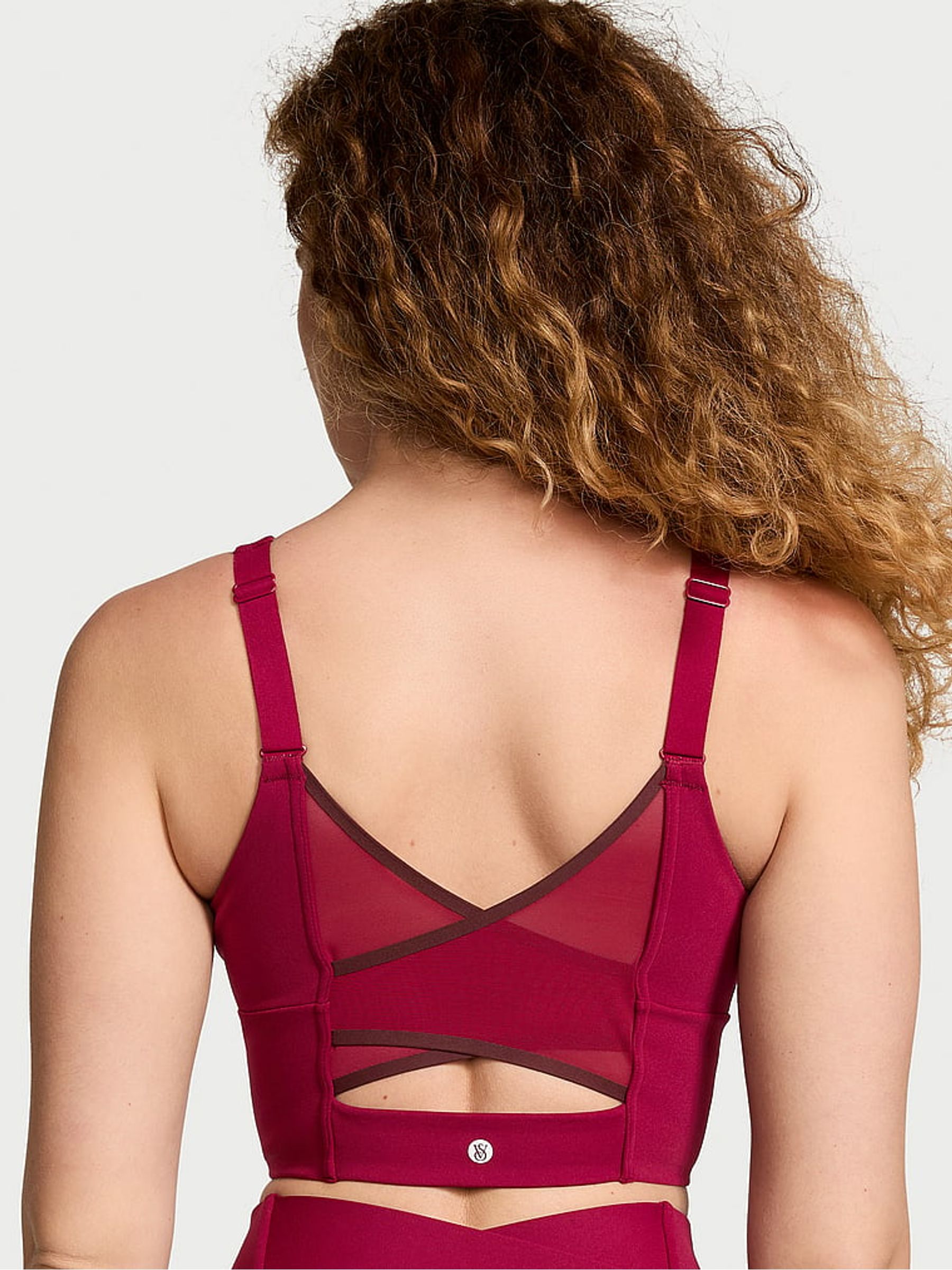 Campari Red Cross Back Mesh Sports Bra - Image 2 of 3