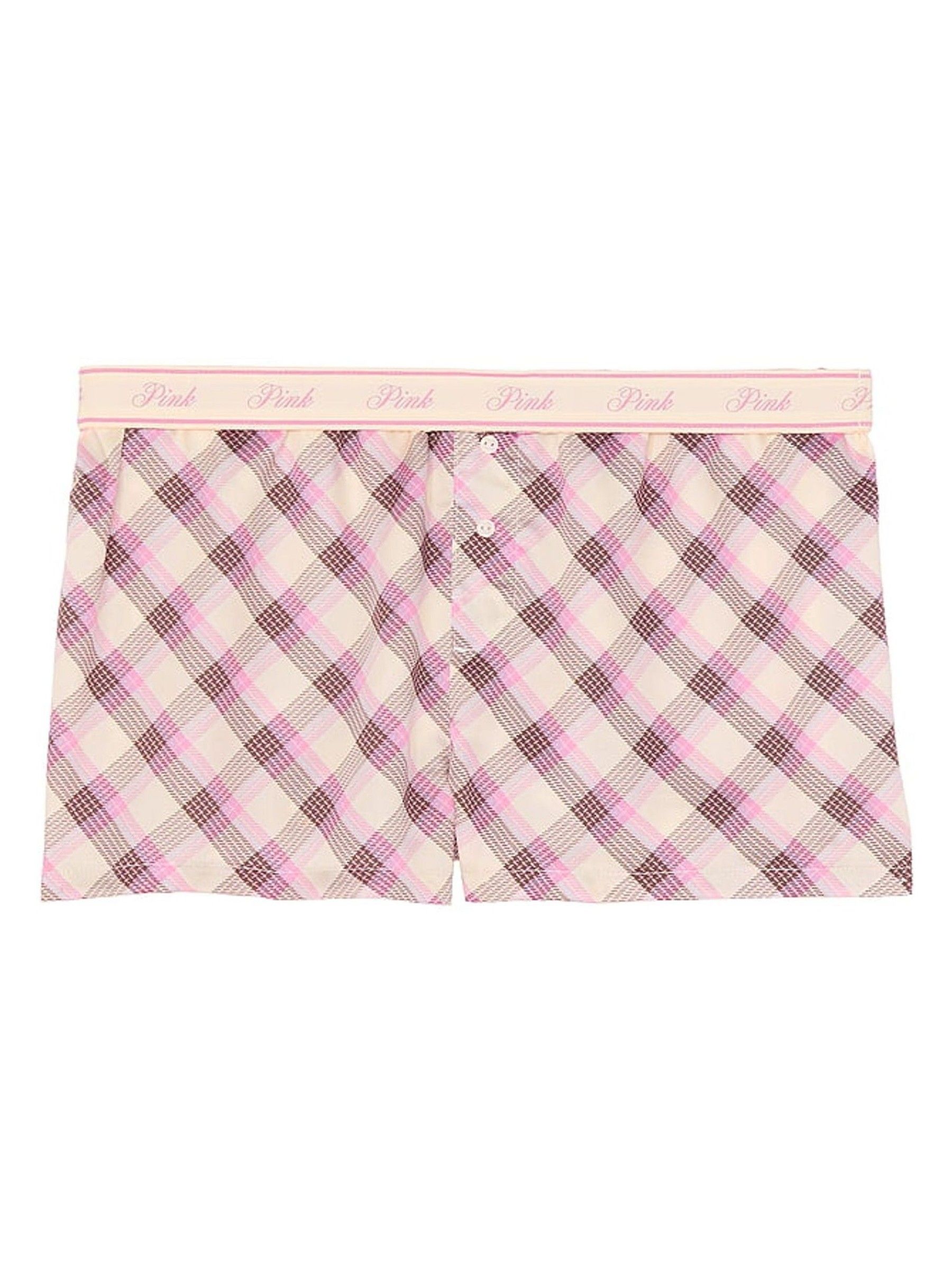 Pink Plaid Tartan Short TENCEL™ Pyjama Bottoms - Image 3 of 3