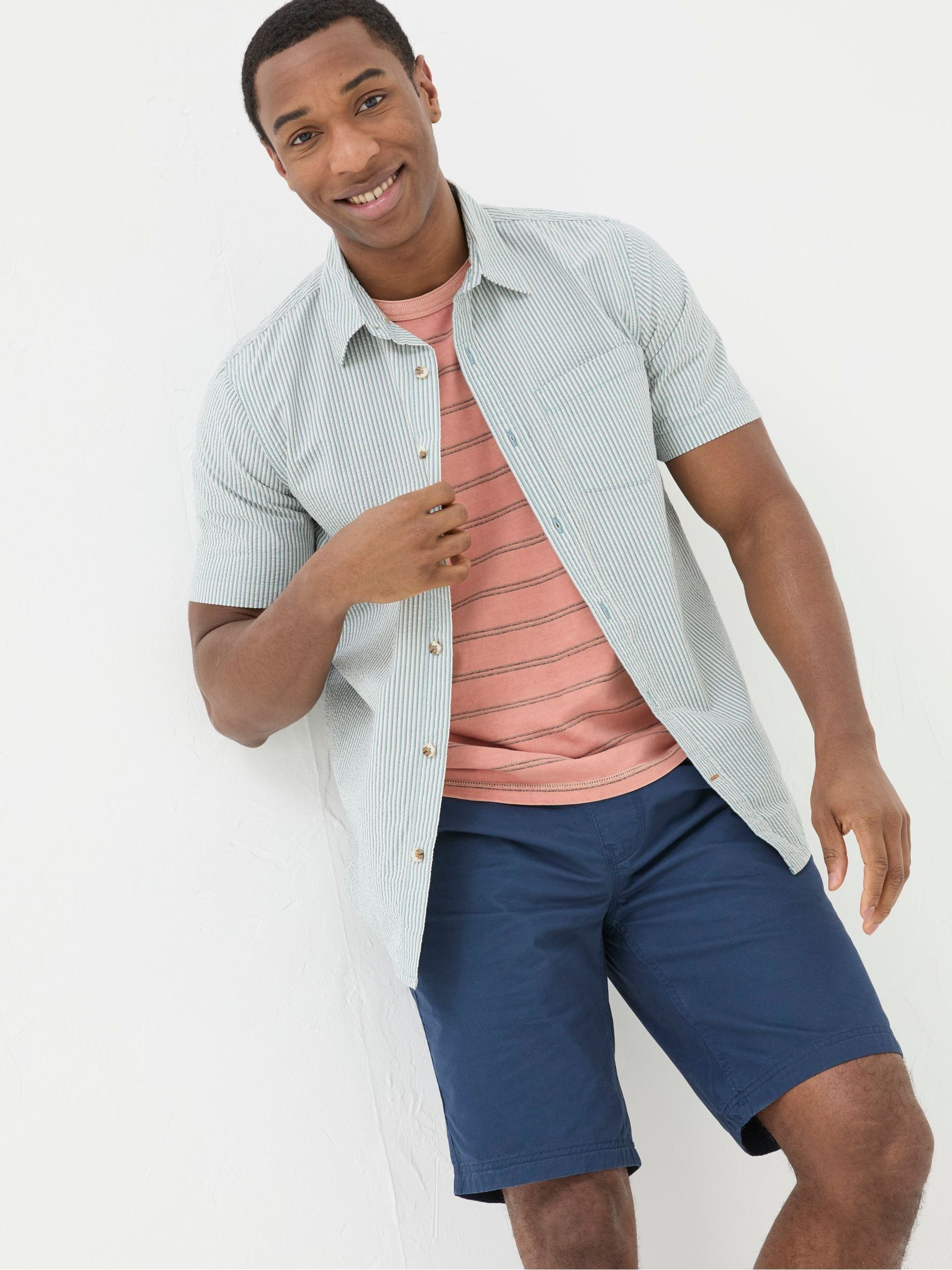 Green Short Sleeve Markham Stripe Shirt - Image 1 of 5