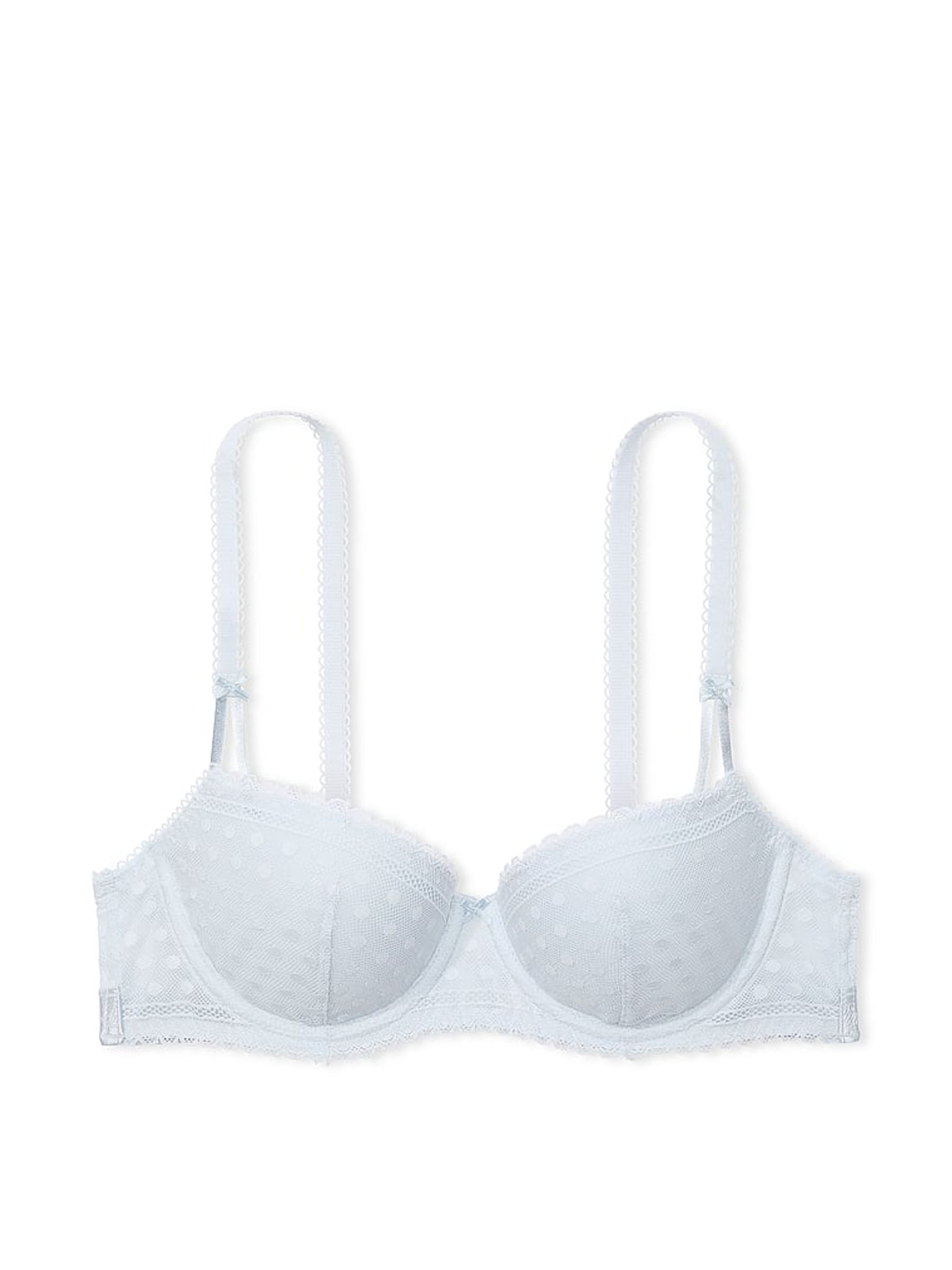 Hydrangea Blue Dainty Dot Balcony Lace Bra - Image 3 of 4