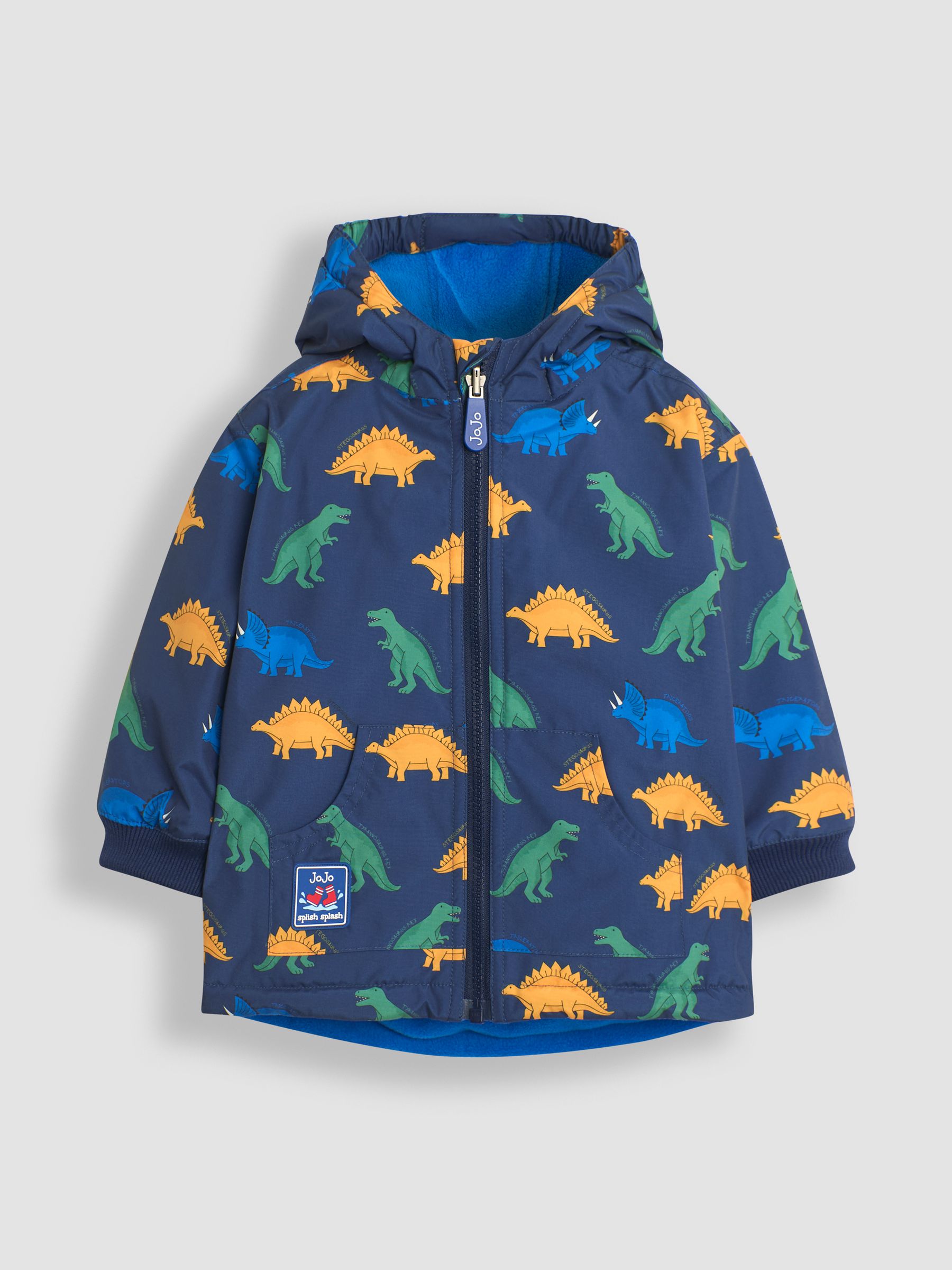 Navy Blue Dinosaur Fleece Lined Jacket - Image 2 of 7