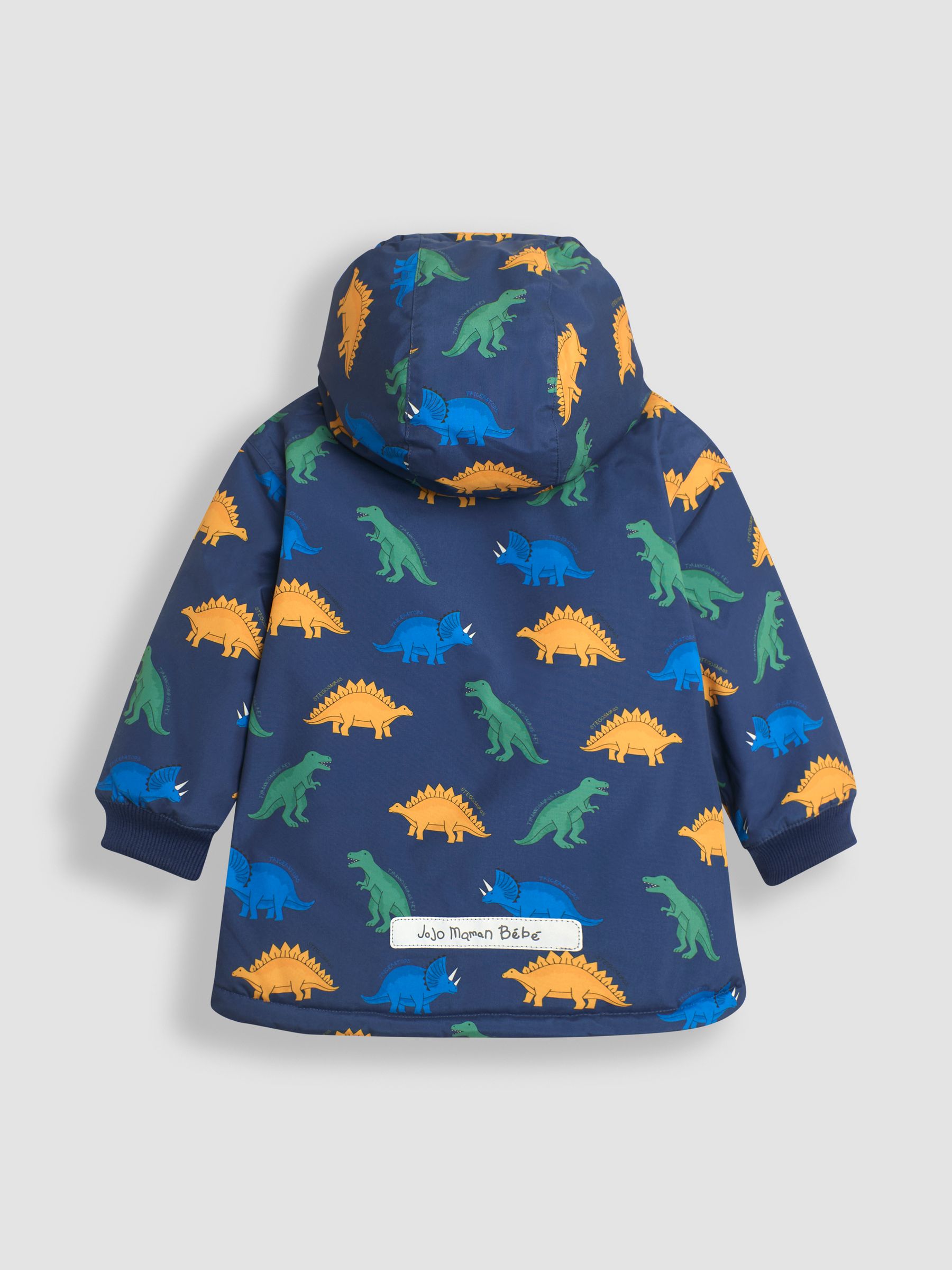 Navy Blue Dinosaur Fleece Lined Jacket - Image 3 of 7