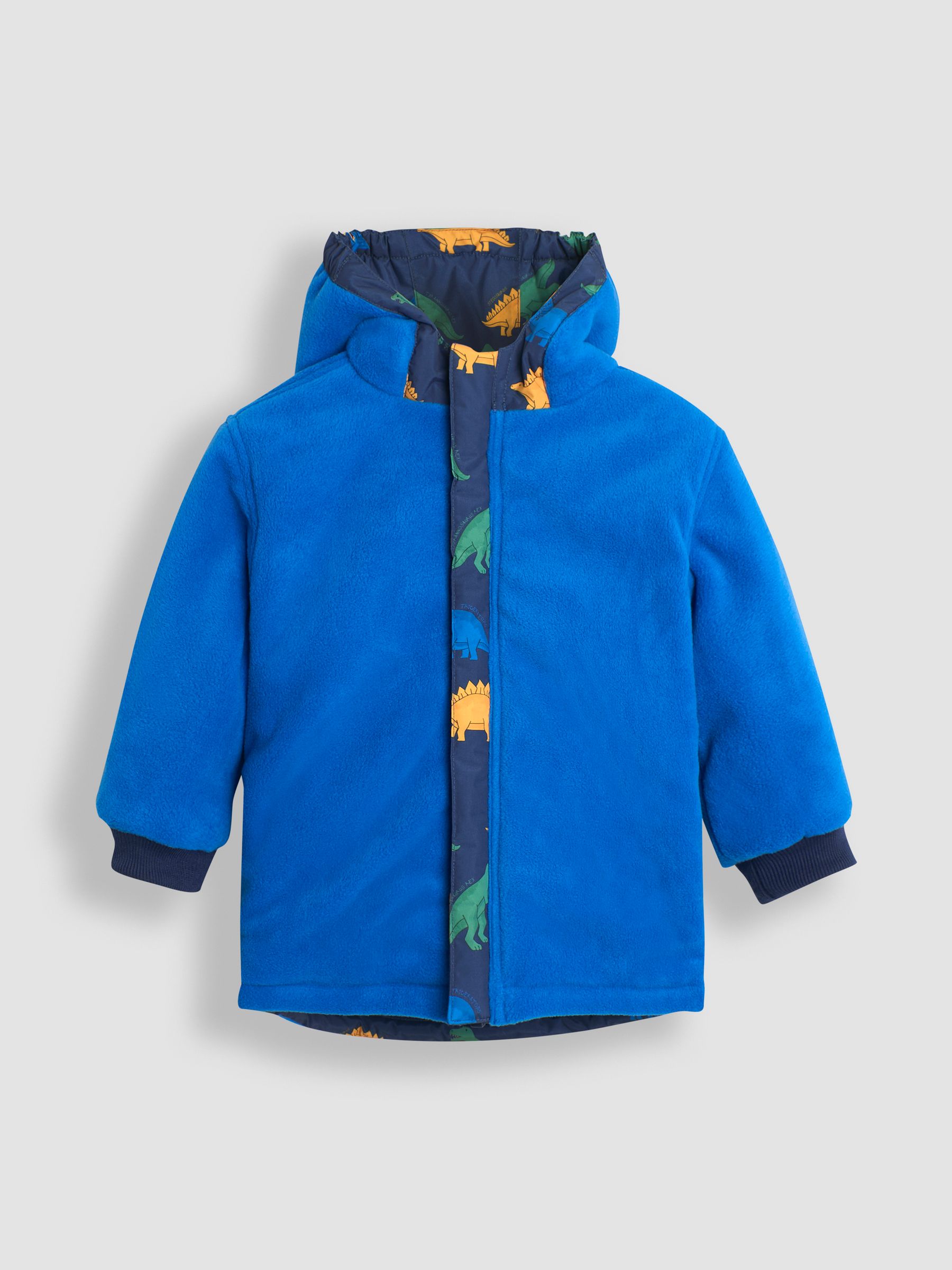 Navy Blue Dinosaur Fleece Lined Jacket - Image 4 of 7